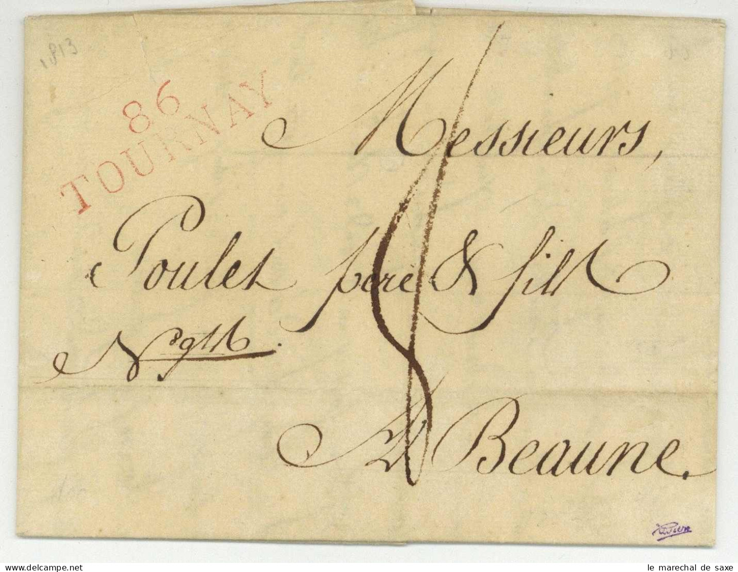 86 TOURNAY Pour Beaune 1813 - 1792-1815: Veroverde Departementen