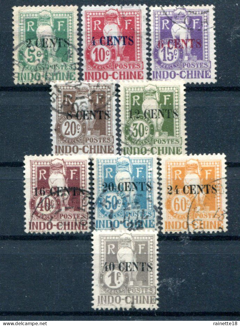 Indochine    Taxes 20/28 Oblitérés - Used Stamps