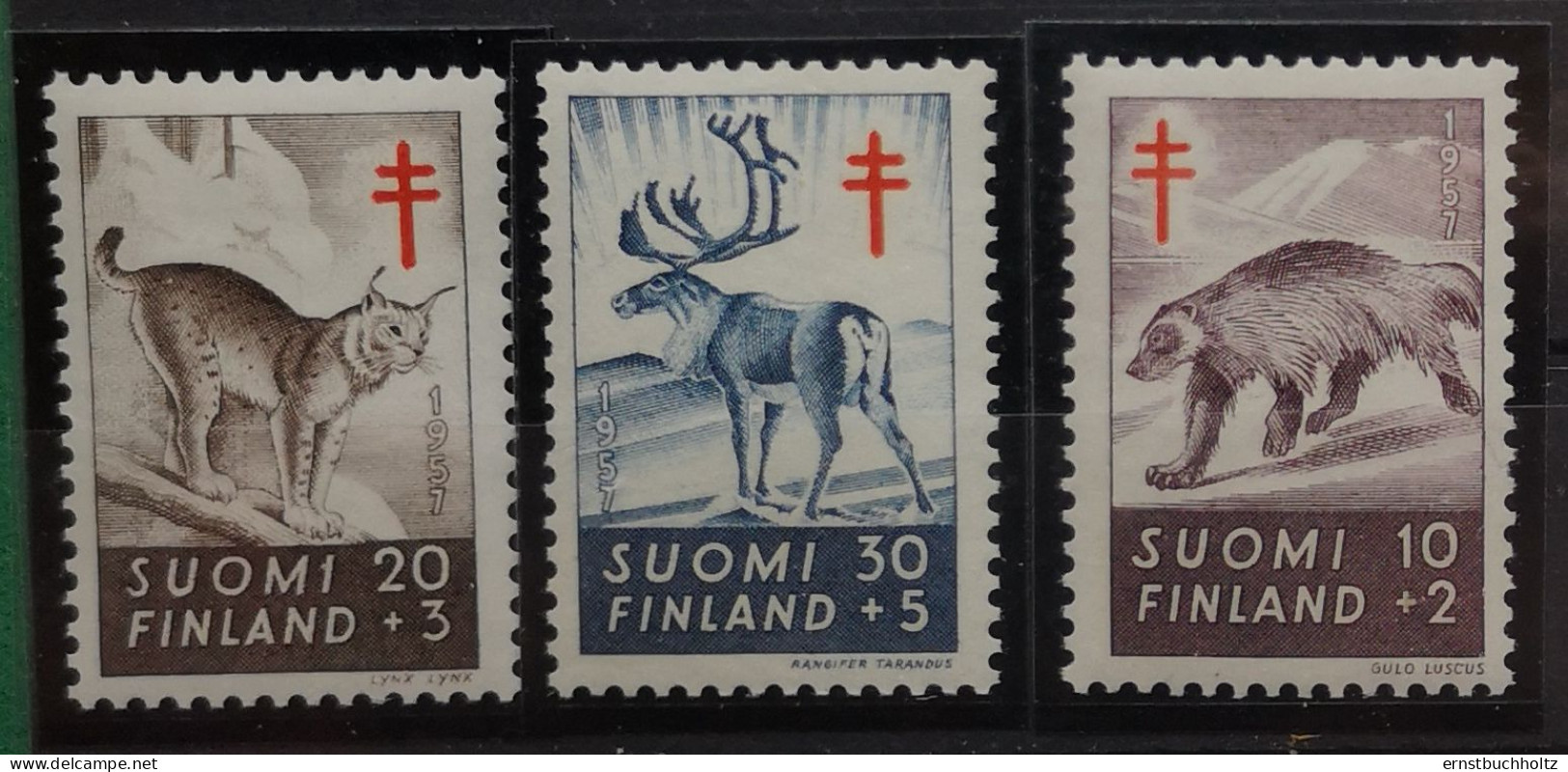 Finnland 1961 Tuberkulose Wildtiere Mi 536/38** Set - Unused Stamps