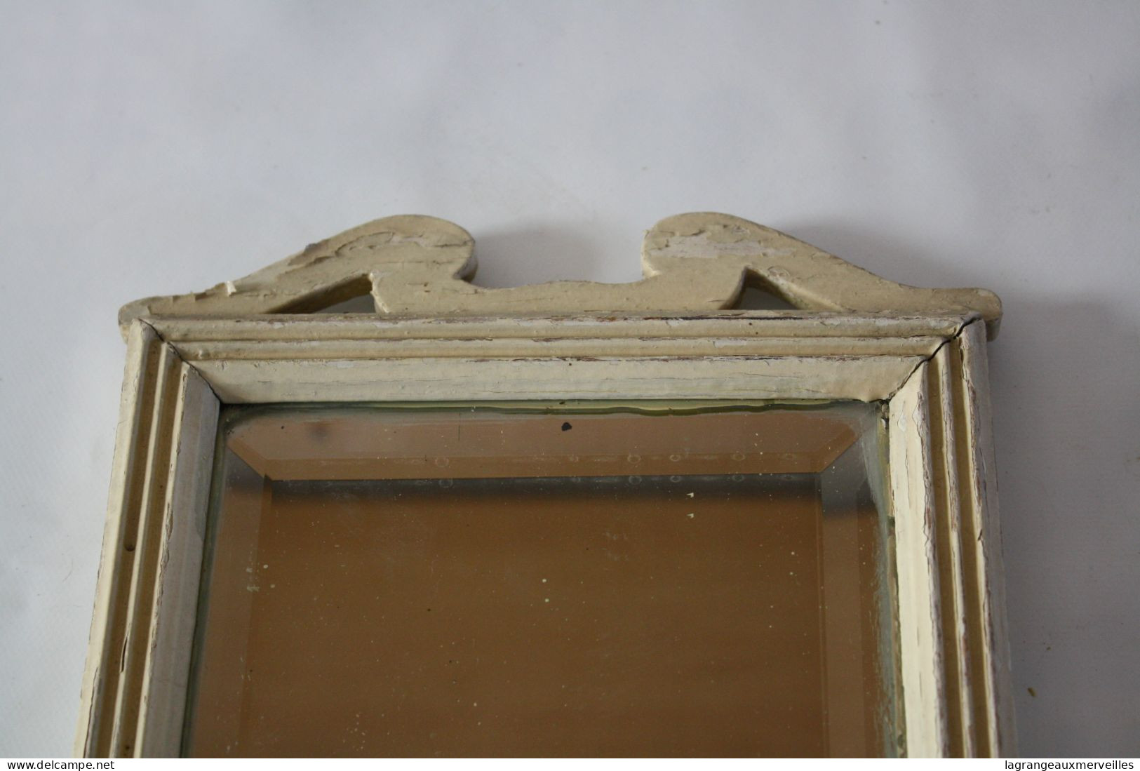 C23 Ancien Petit Miroir De Barbier - Objet De Métier - Spiegels