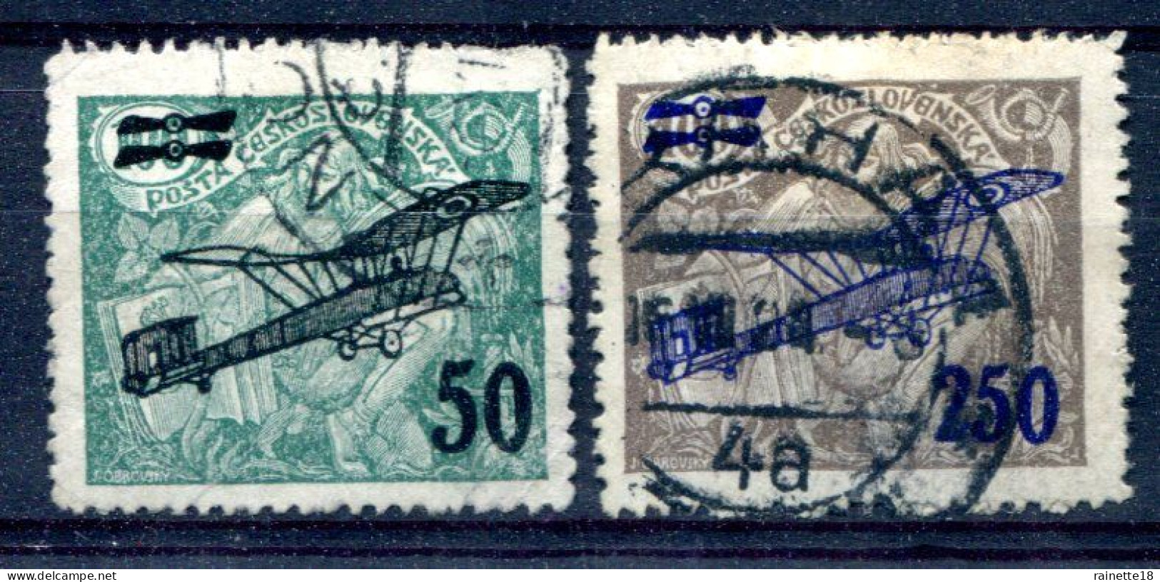 Tchécoslovaquie     PA   7 Et 9 Oblitérés - Airmail