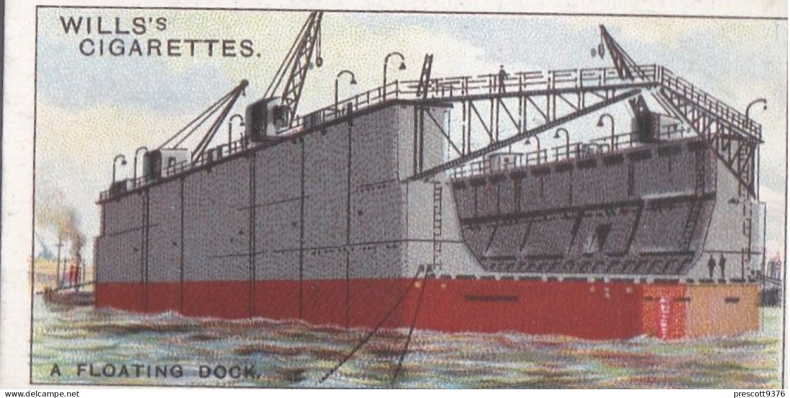 Strange Craft 1931 - Original Wills Cigarette Card - 13 A Floating Dock - Wills