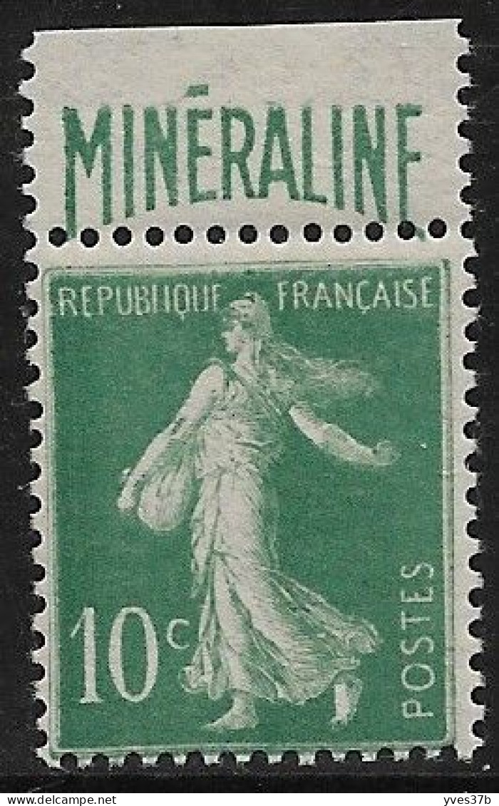 FRANCE N°188A - 10cts Vert Pub Mineraline - Neuf** - Superbe - - Nuovi