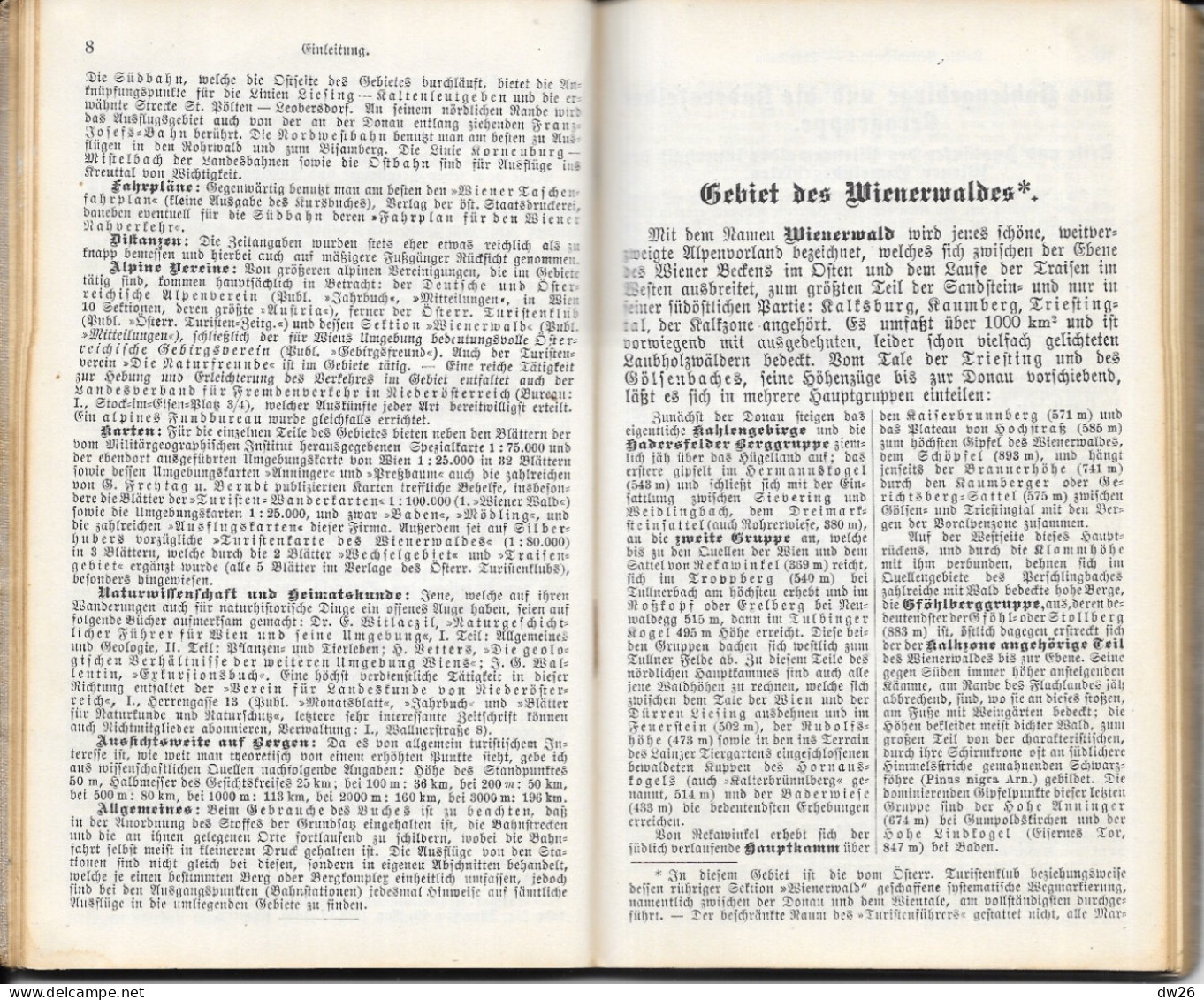 Wienerwald Von Karl Ronniger 1922 - Guide Touristique Vienne (Autriche) Förster's Turistenführer - Oesterreich