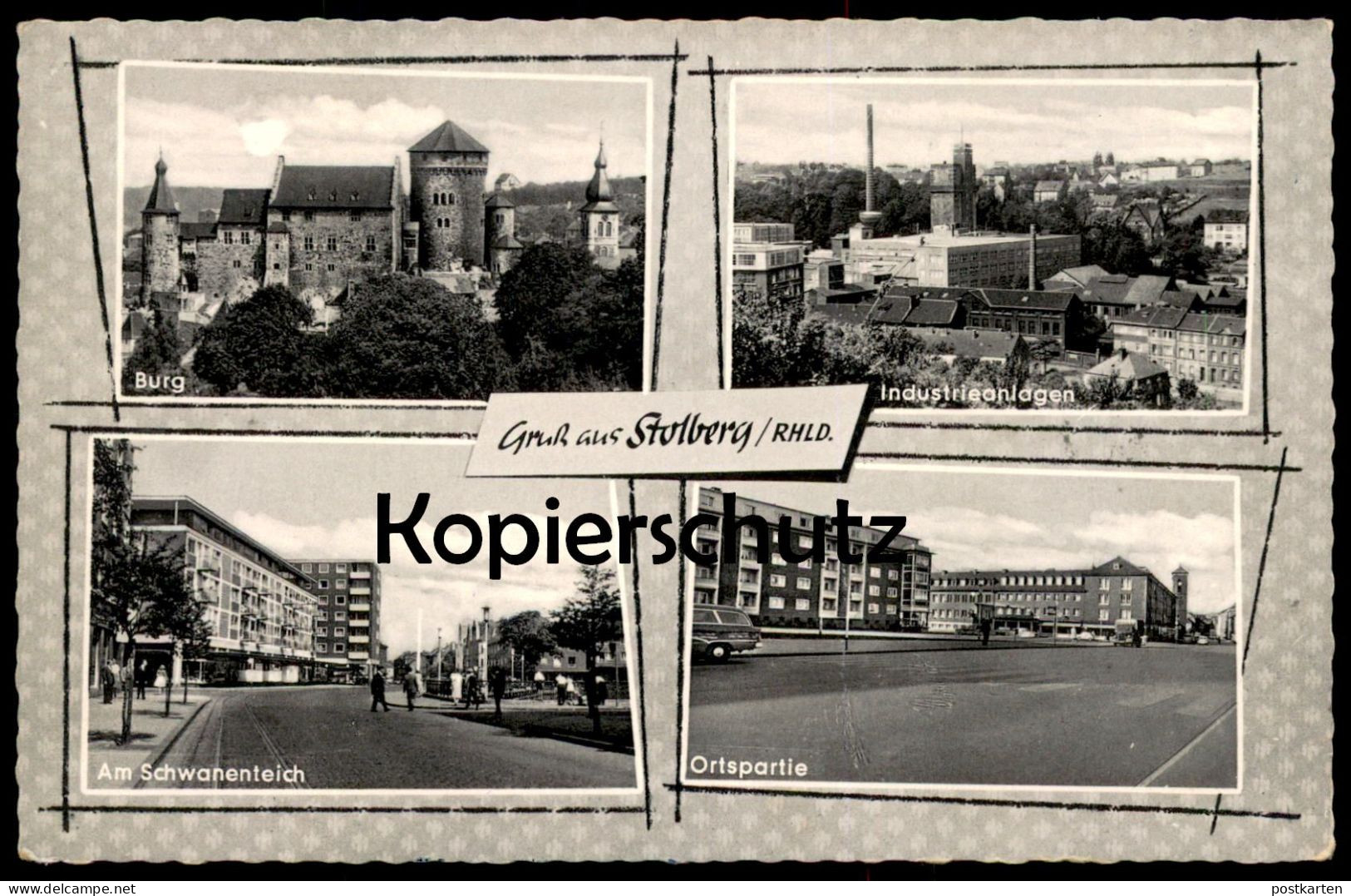 ÄLTERE POSTKARTE GRUSS AUS STOLBERG INDUSTRIEANLAGEN BURG AM SCHWANENTEICH ORTSPARTIE Ansichtskarte AK Cpa Postcard - Stolberg