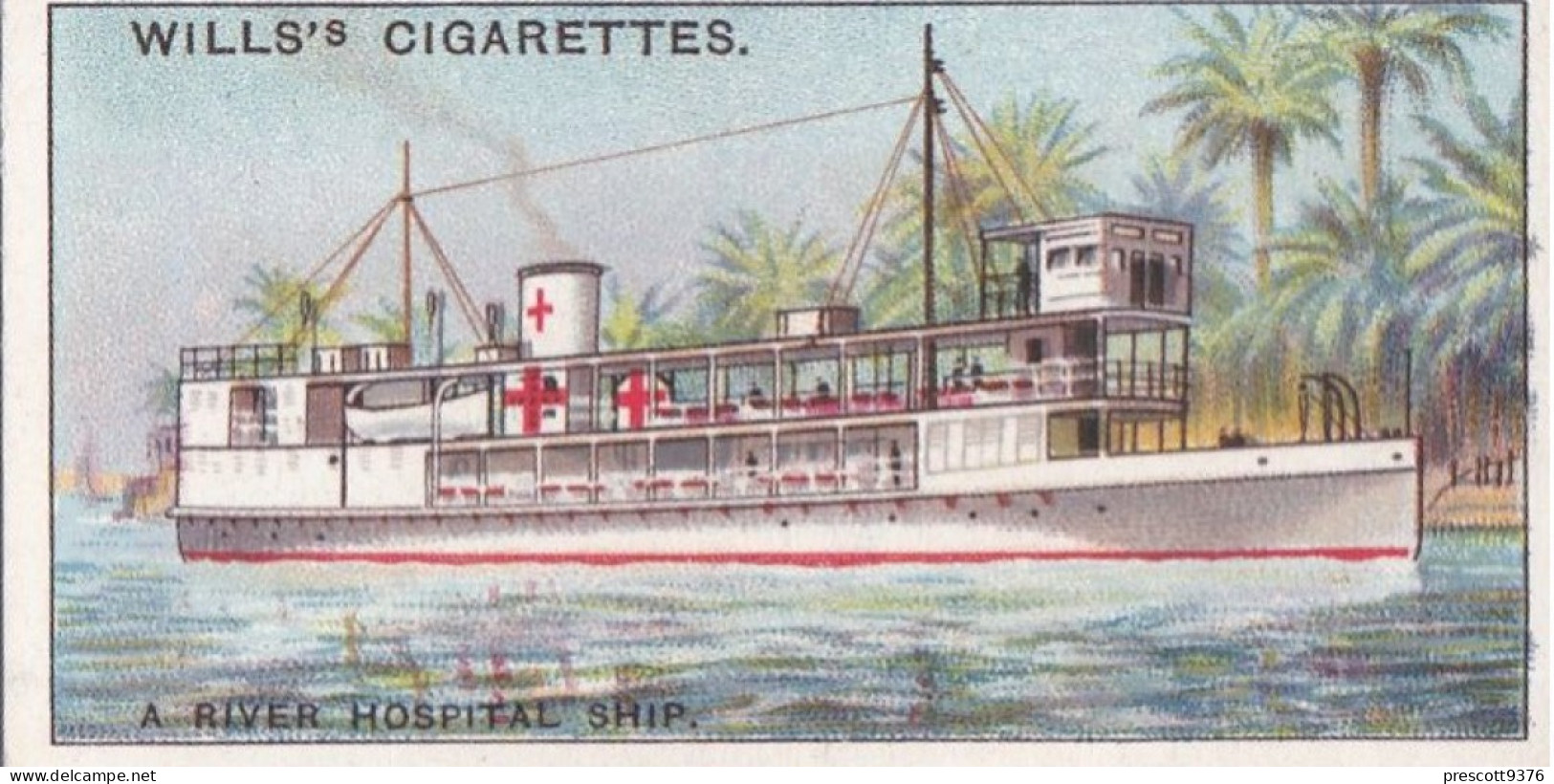 Strange Craft 1931 - Original Wills Cigarette Card - 37 A River Hospital Ship - Wills