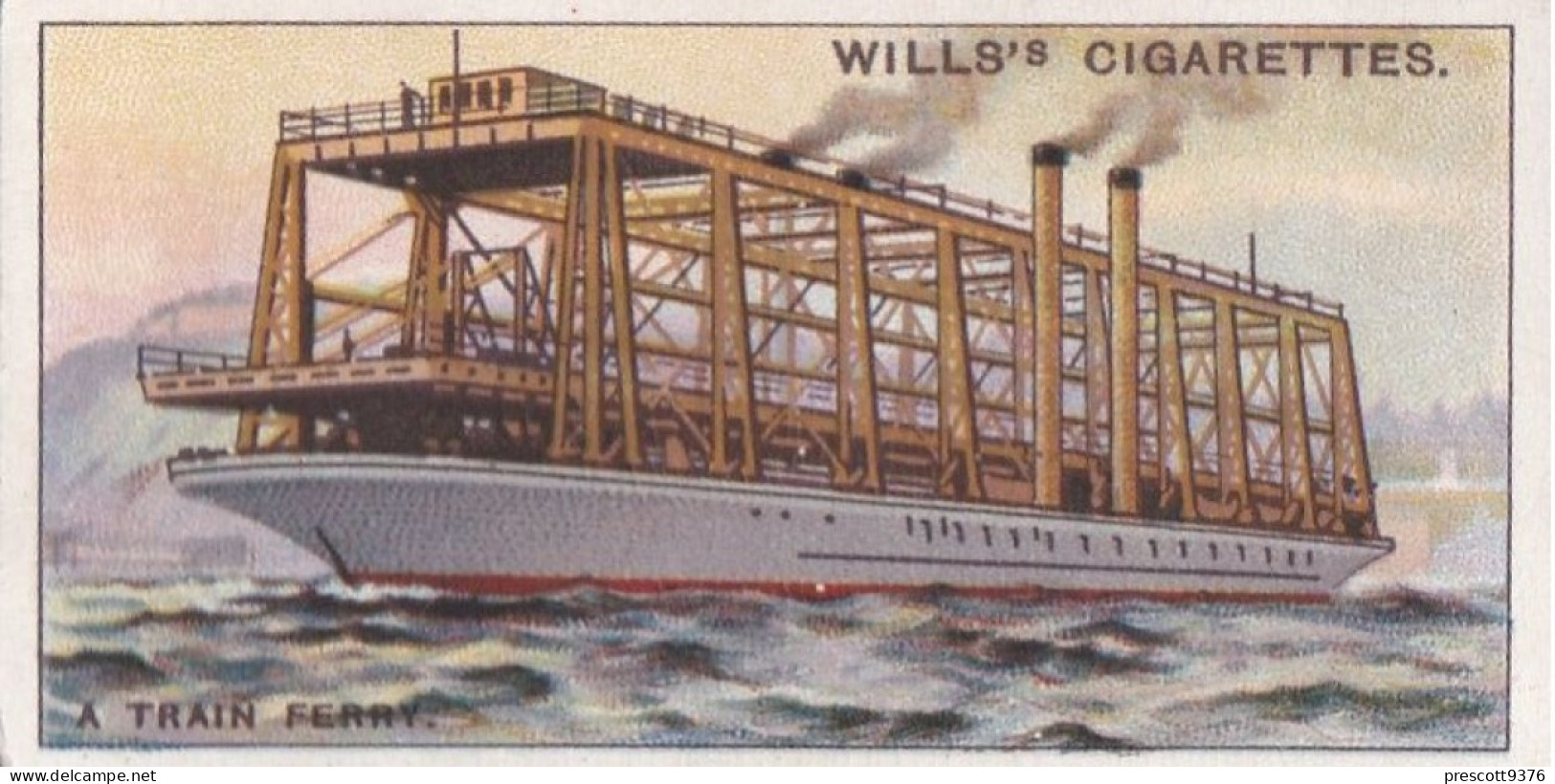 Strange Craft 1931 - Original Wills Cigarette Card - 45 A Train Ferry - Wills