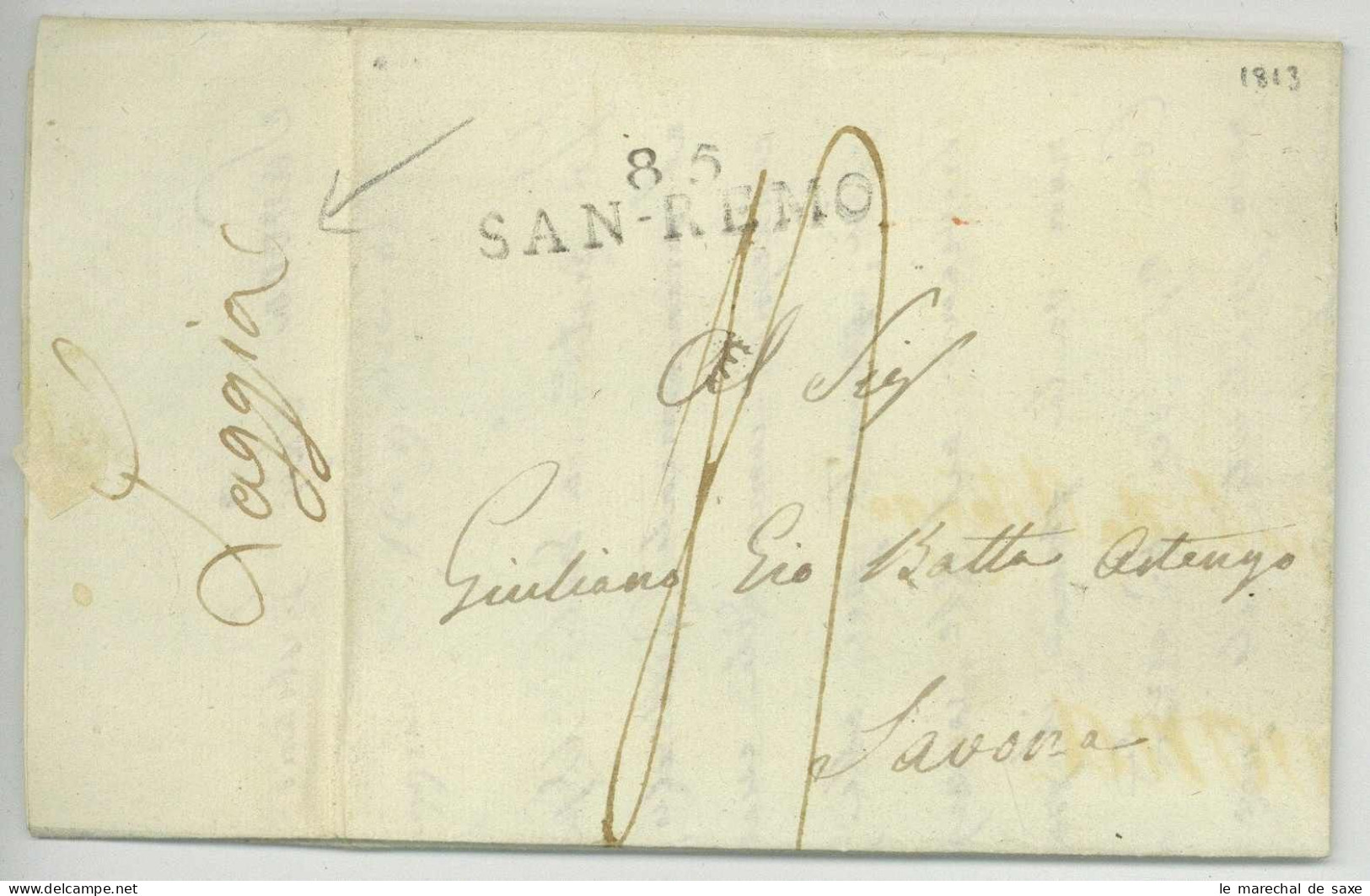 Laggia 1813 85 SAN-REMO Pour Savona - 1792-1815: Dipartimenti Conquistati