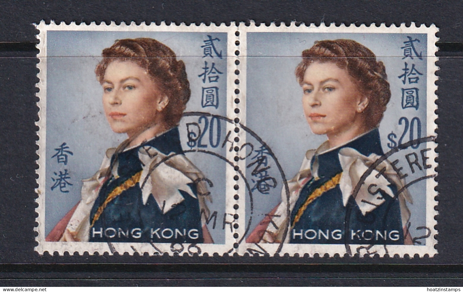 Hong Kong: 1962/73   QE II     SG210     $20      Used Pair - Usados