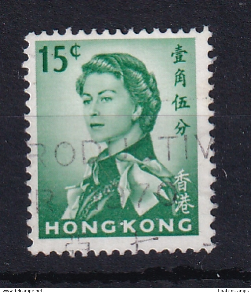 Hong Kong: 1966/72   QE II      SG224       15c   [Wmk Sideways]   Used - Used Stamps
