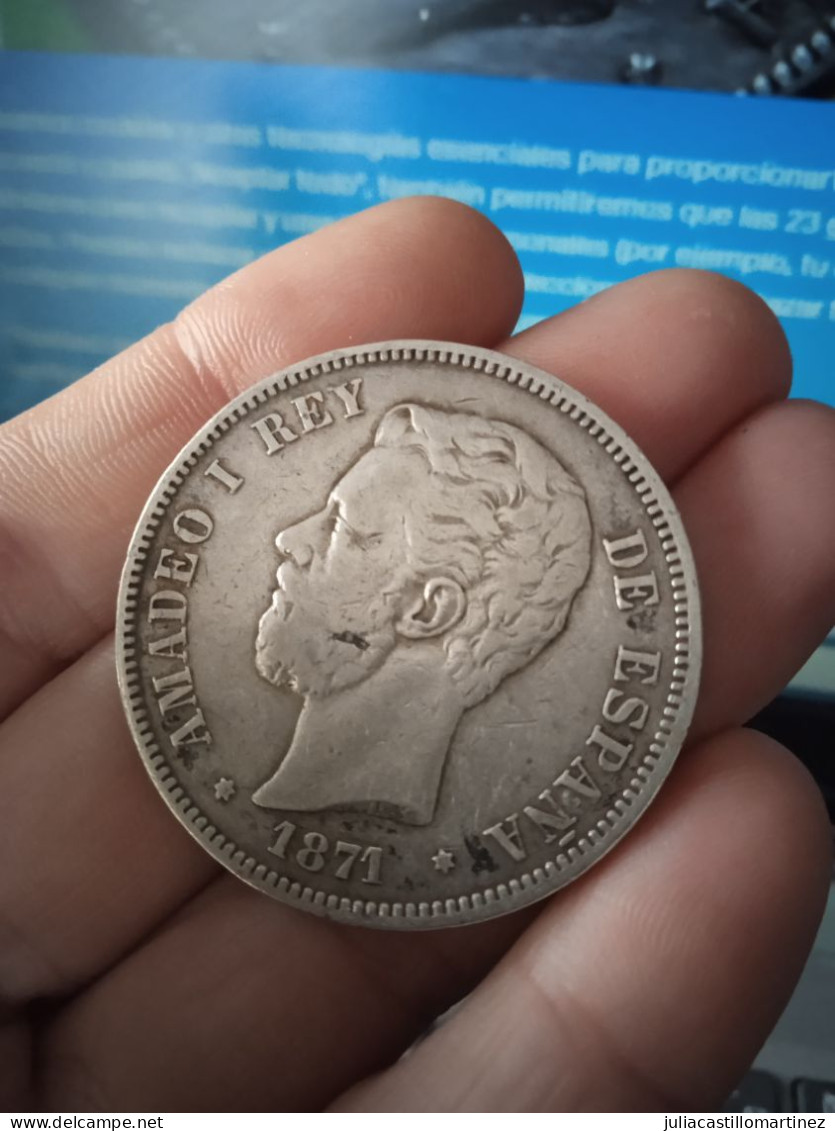 Moneda 5 Pesetas Amadeo De Saboya 1871 - A Identificar