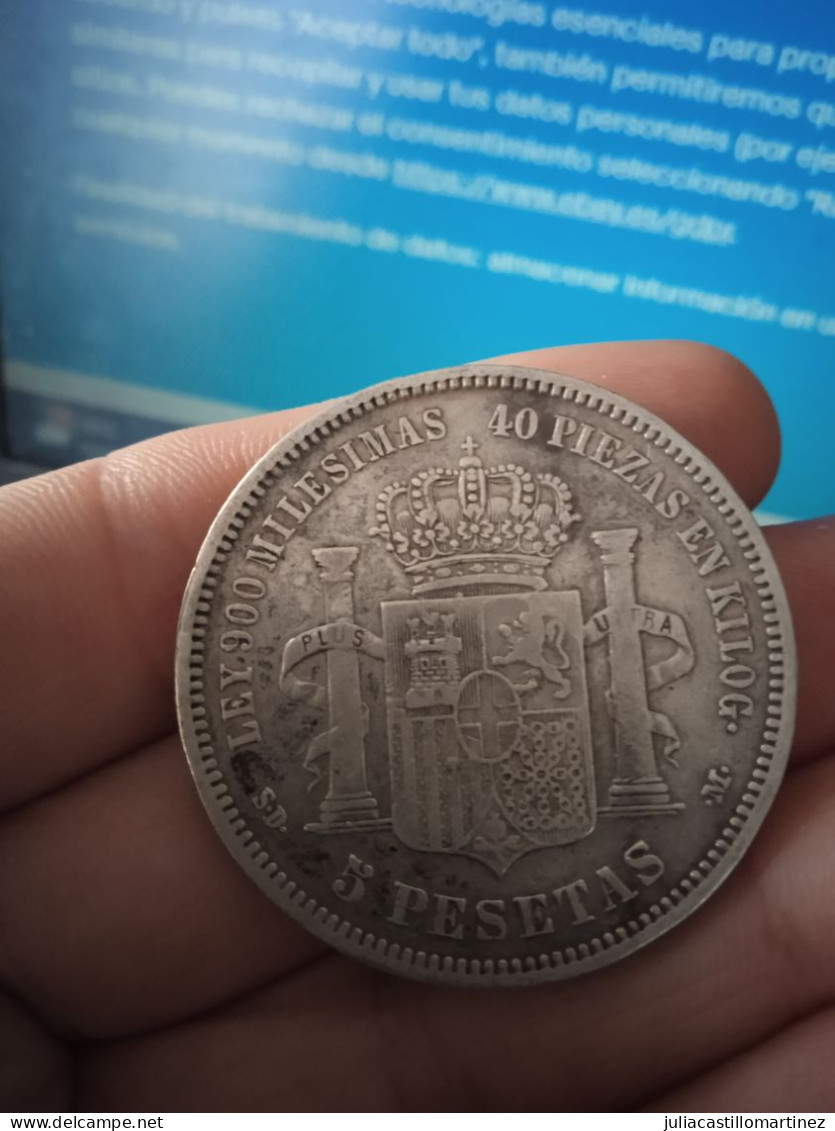 Moneda 5 Pesetas Amadeo De Saboya 1871 - A Identificar