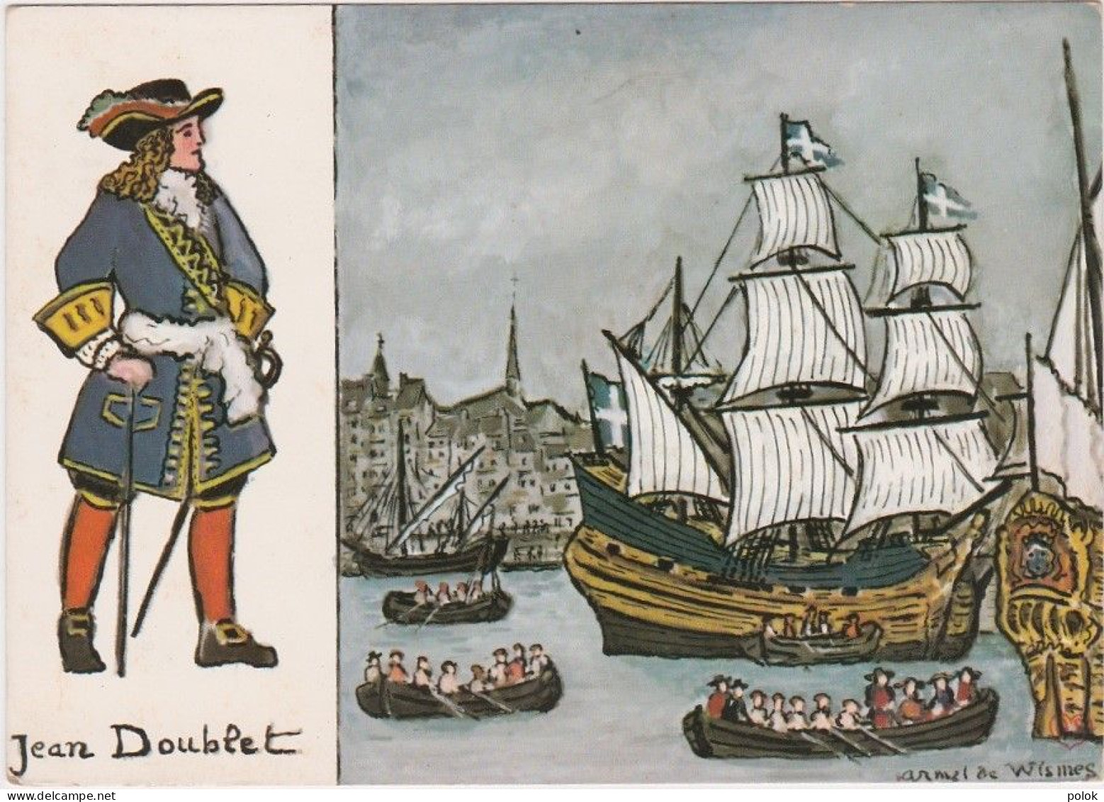 Ci – CPM Illustrée Du Corsaire Jean DOUBLET (Carte De Visite Des éditions Artaud à Carquefou) - Carquefou