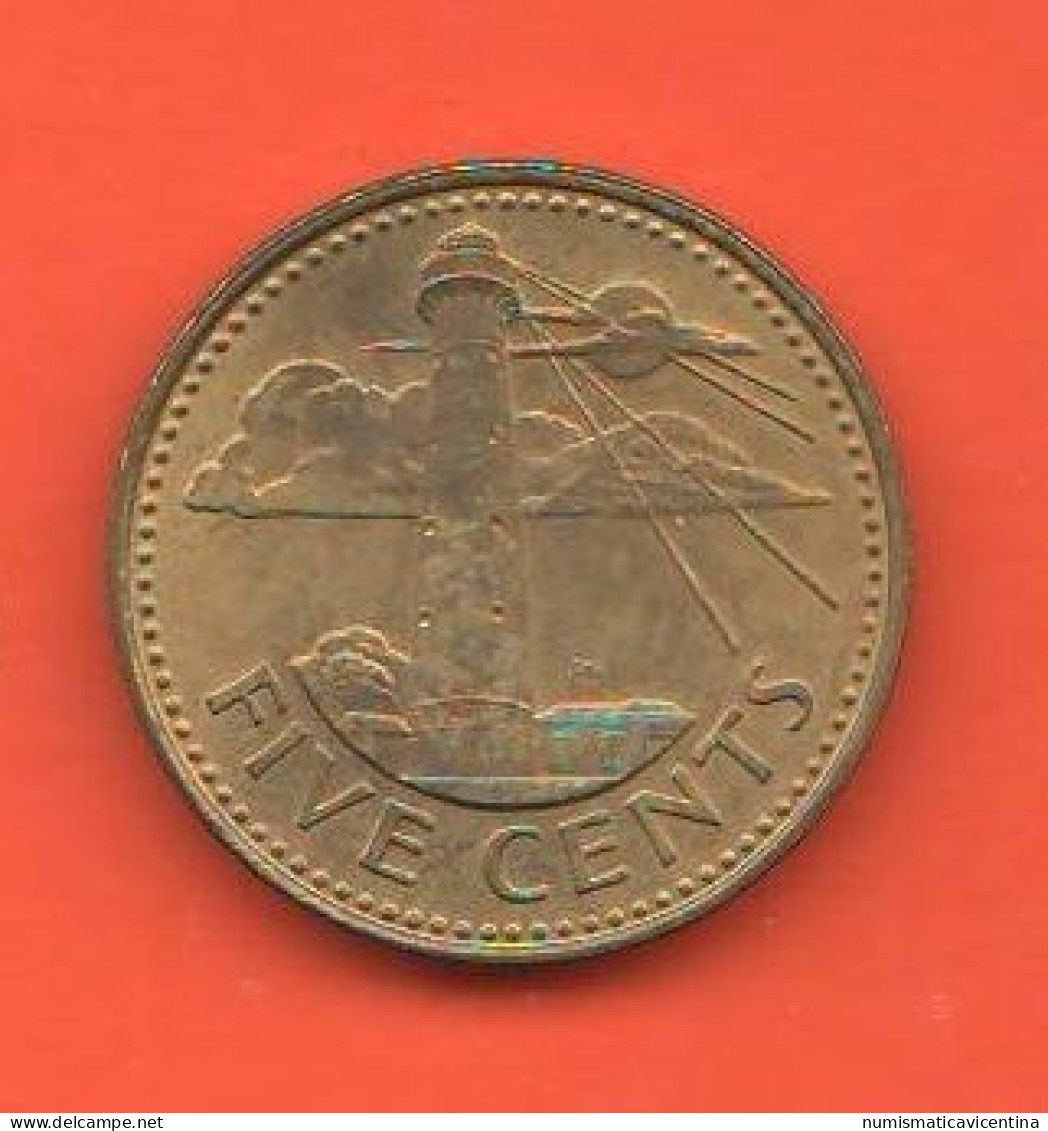 5 Cents 1988 Barbados Brass Coin South Point Lighthouse - Barbados (Barbuda)