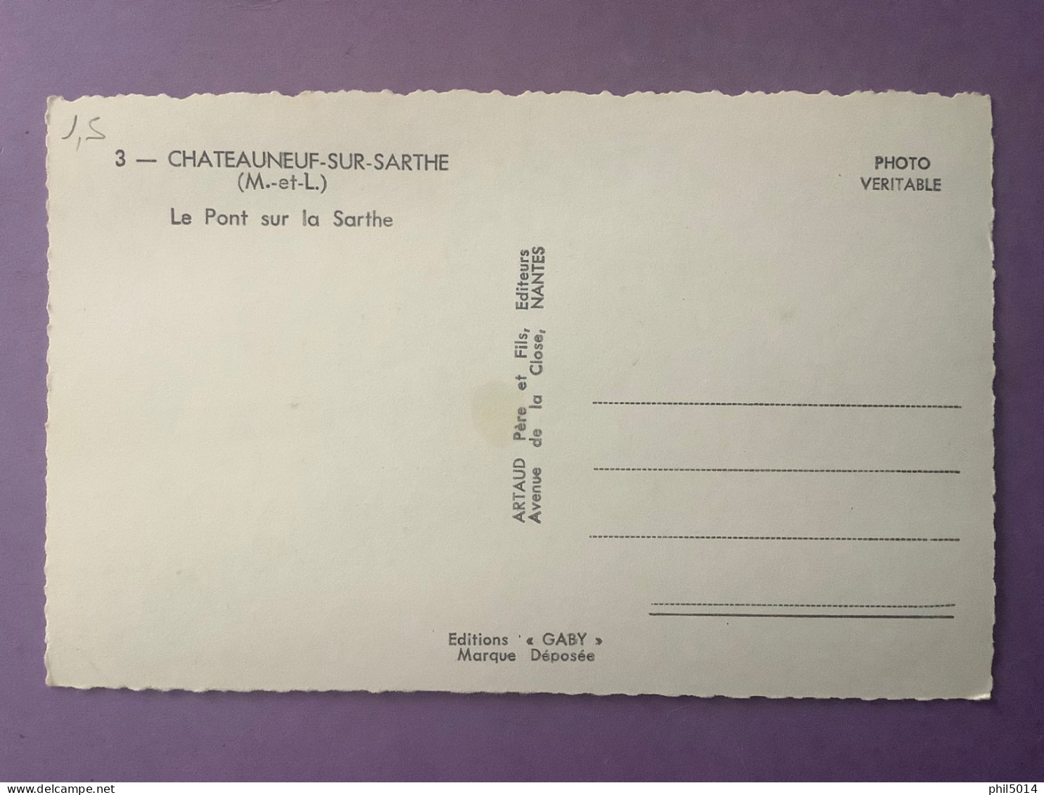 49   CPSM Petit Format CHATEAUNEUF-SUR-SARTHE   Le Pont Sur La Sarthe   Très Bon état - Chateauneuf Sur Sarthe