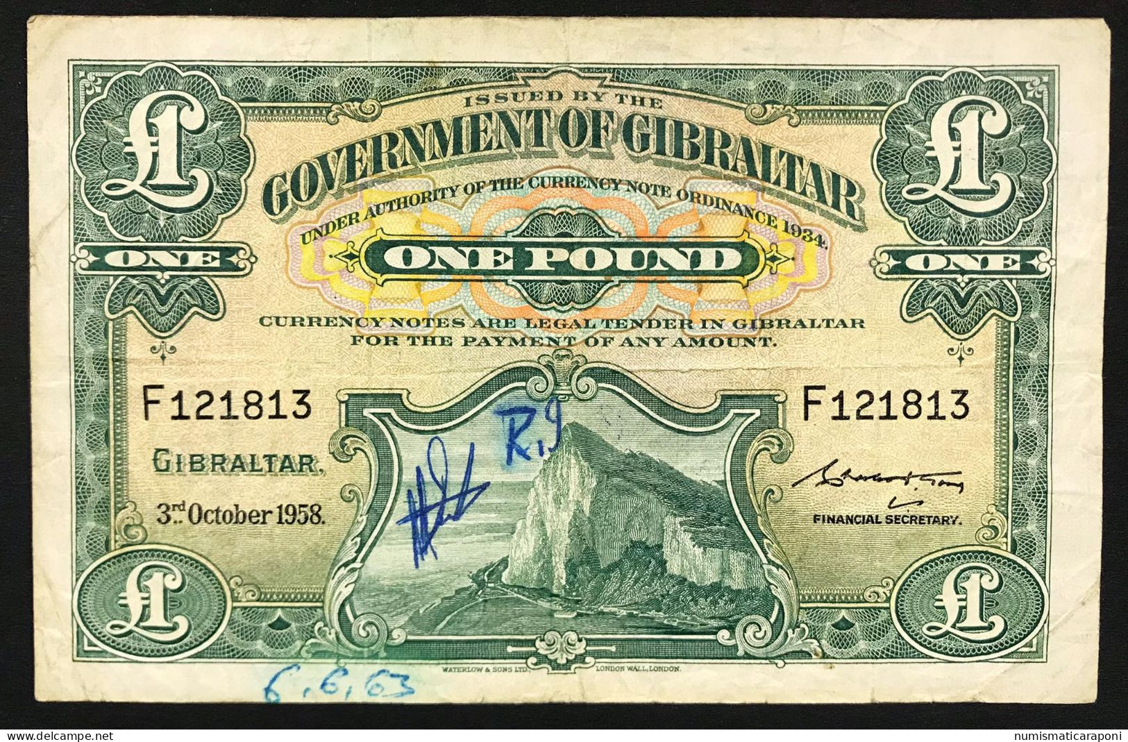 Gibilterra  Gibraltar 1 Pound 1958 LOTTO 4854 - Gibraltar