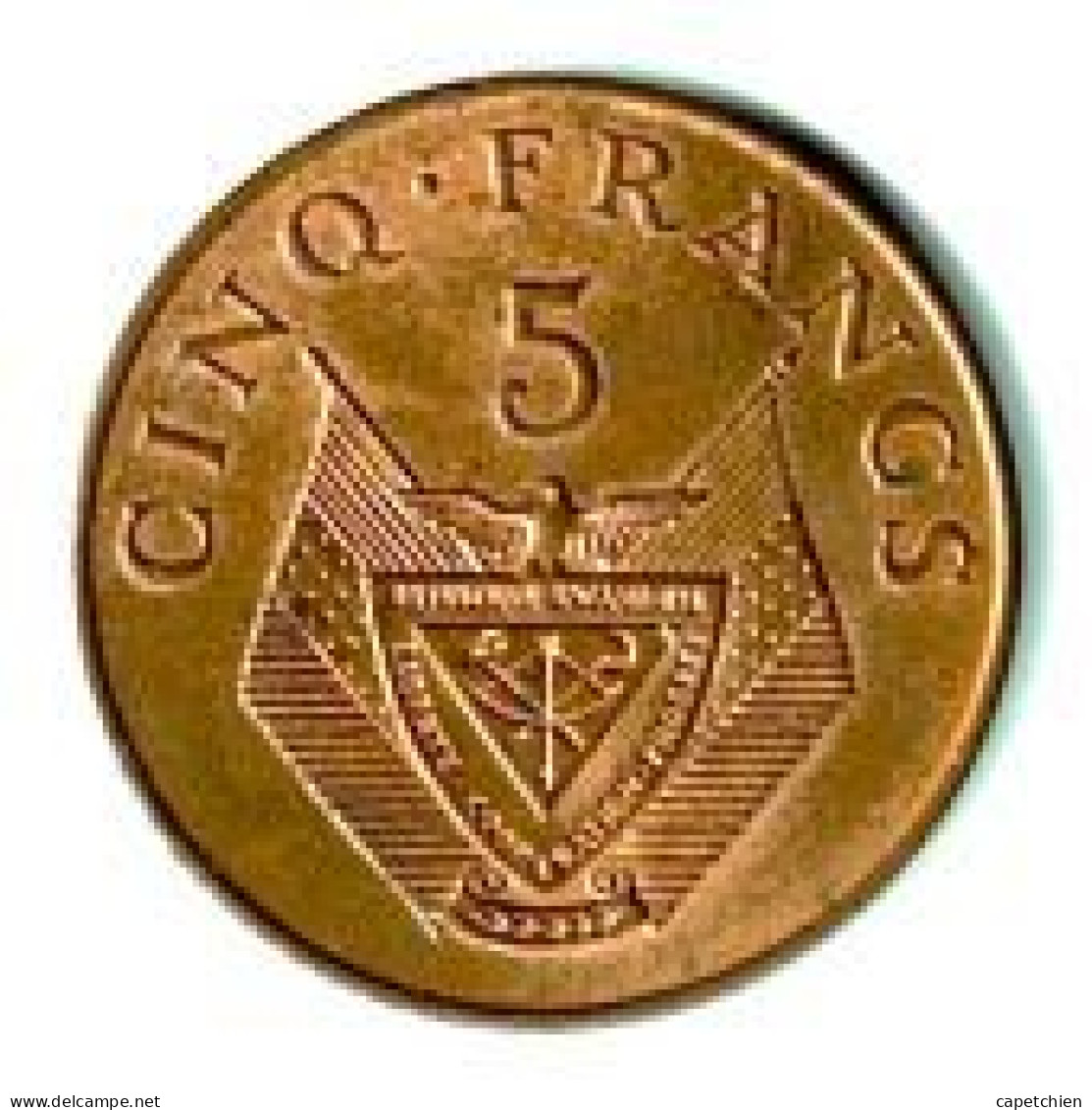 RWANDA / 5 FRANCS / 1974 / CUIVRE / ETAT SUP / 8.77 G - Rwanda