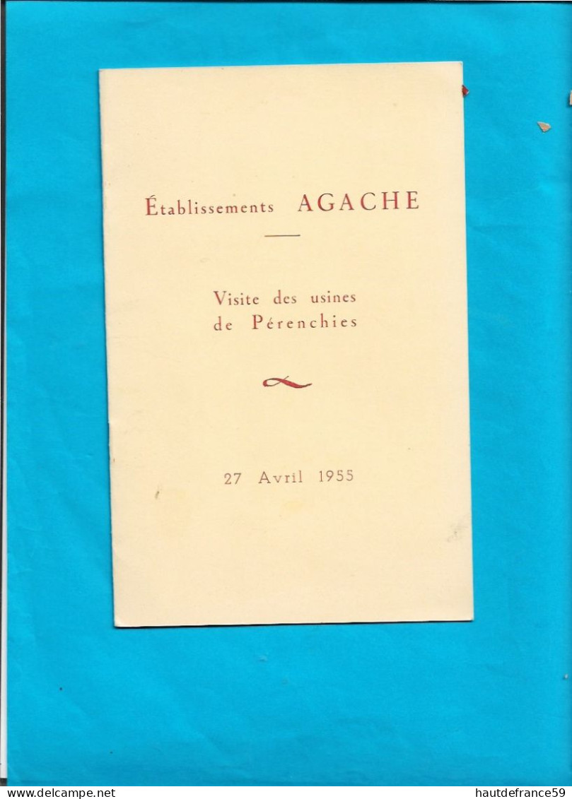 RARE Guide Avril 1958 Visite Des Usines De Pérenchies Filature Tissage Avec Plan Et Schémas De Fabrication 10 Pages Tbe - Picardie - Nord-Pas-de-Calais