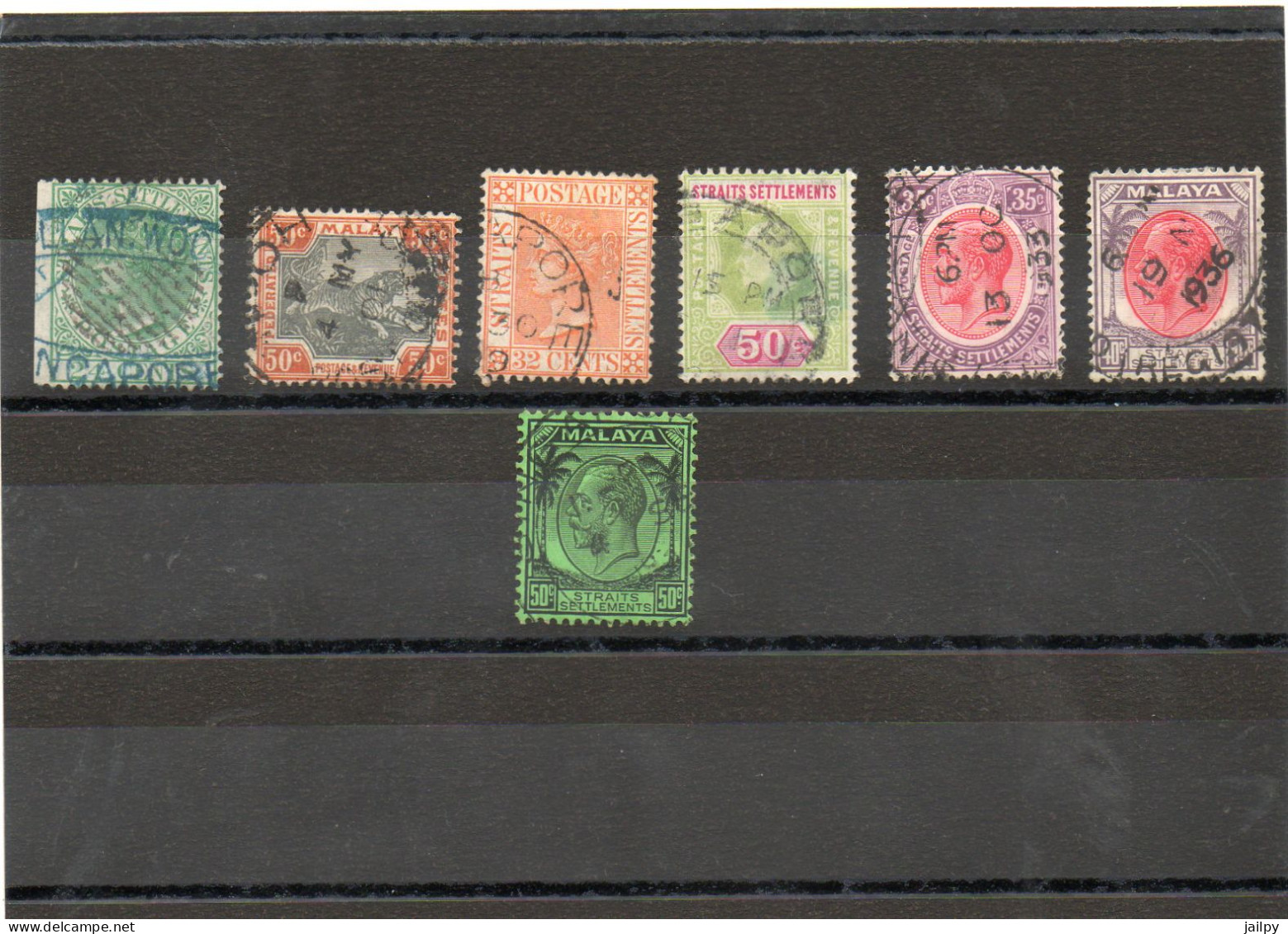 MALAISIE   7 Timbres    Y&T: 17, 22, 42, 104, 174, 215et 216  Oblitérés - Malaysia (1964-...)