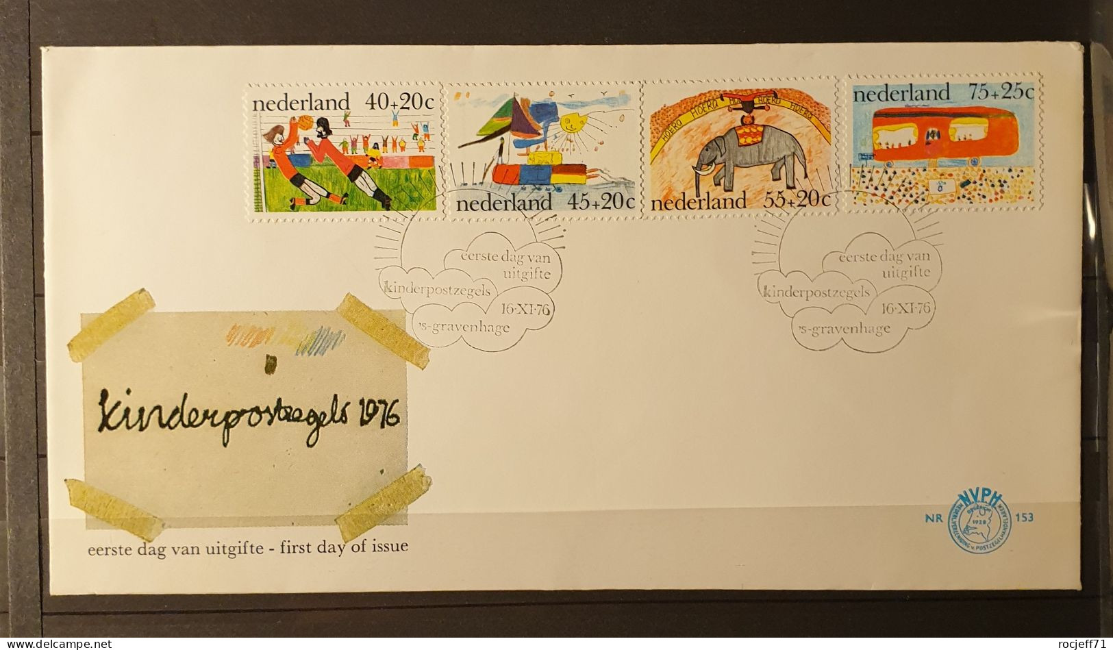 01 - 24 // Holland - Thématique Enfants - Dessins  - Lettre FDC Kinderpostzegel 1976 - Brieven En Documenten