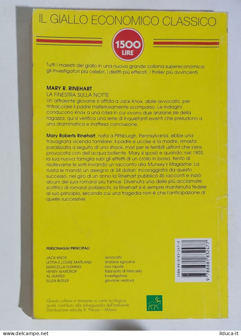 58697 Giallo Economico Mondadori N - M. Rinehart - La Finestra Sulla Notte - Policíacos Y Suspenso