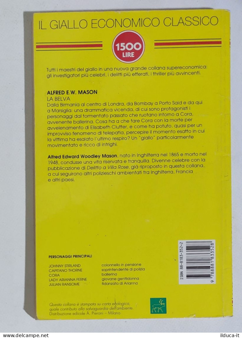 58699 Giallo Economico Mondadori N - A. Mason - La Belva - Gialli, Polizieschi E Thriller