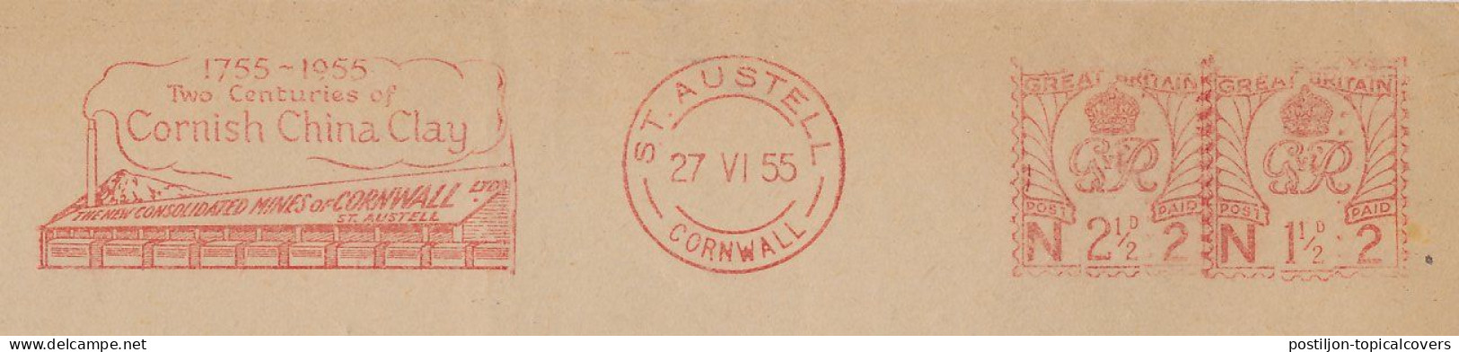 Meter Cover GB / UK 1955 - Cornish China Clay - Two Centuries - Porselein