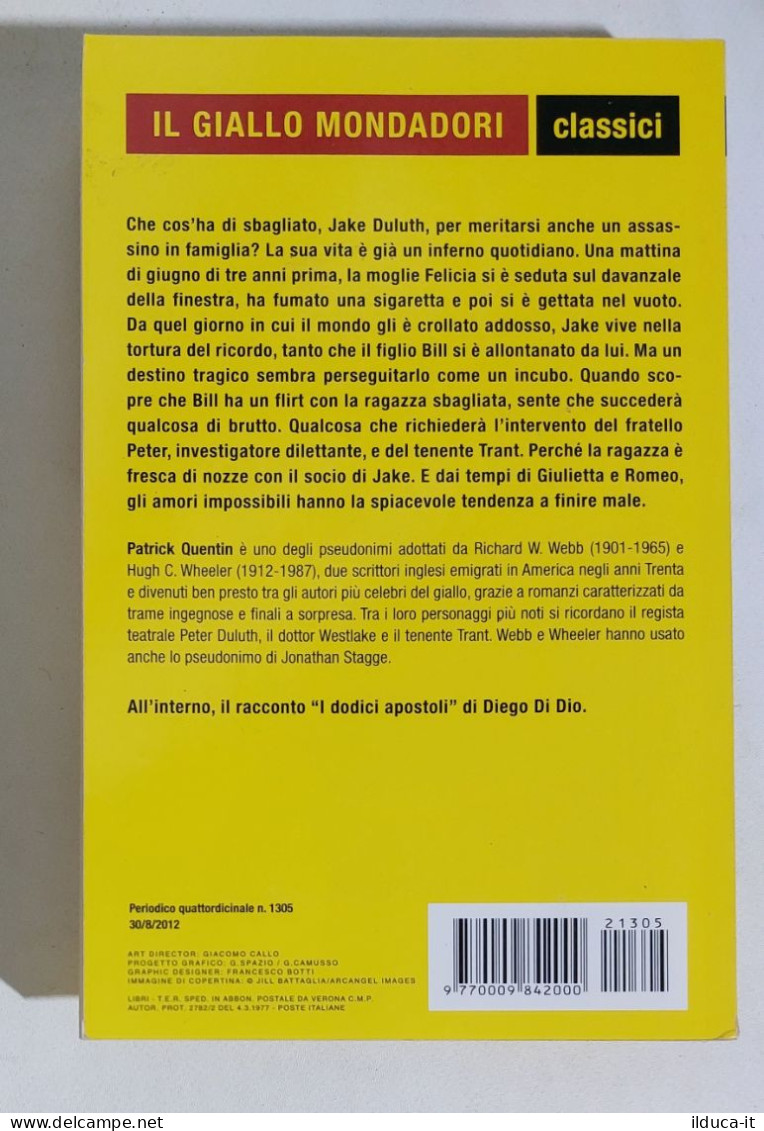 58713 Giallo Mondadori Classici N 1305 P. Quentin - Mio Figlio, L'assassino 2012 - Gialli, Polizieschi E Thriller