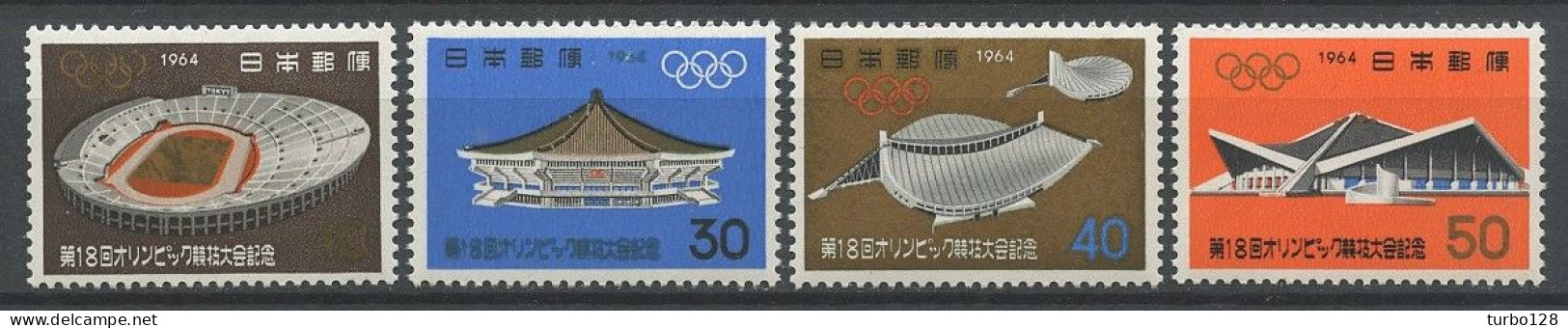 JAPON 1964 N° 787/790 ** Neufs MNH Superbes C 4 € Sports Jeux Olympique Tokyo Stade Palais Gymnase Anneaux - Unused Stamps