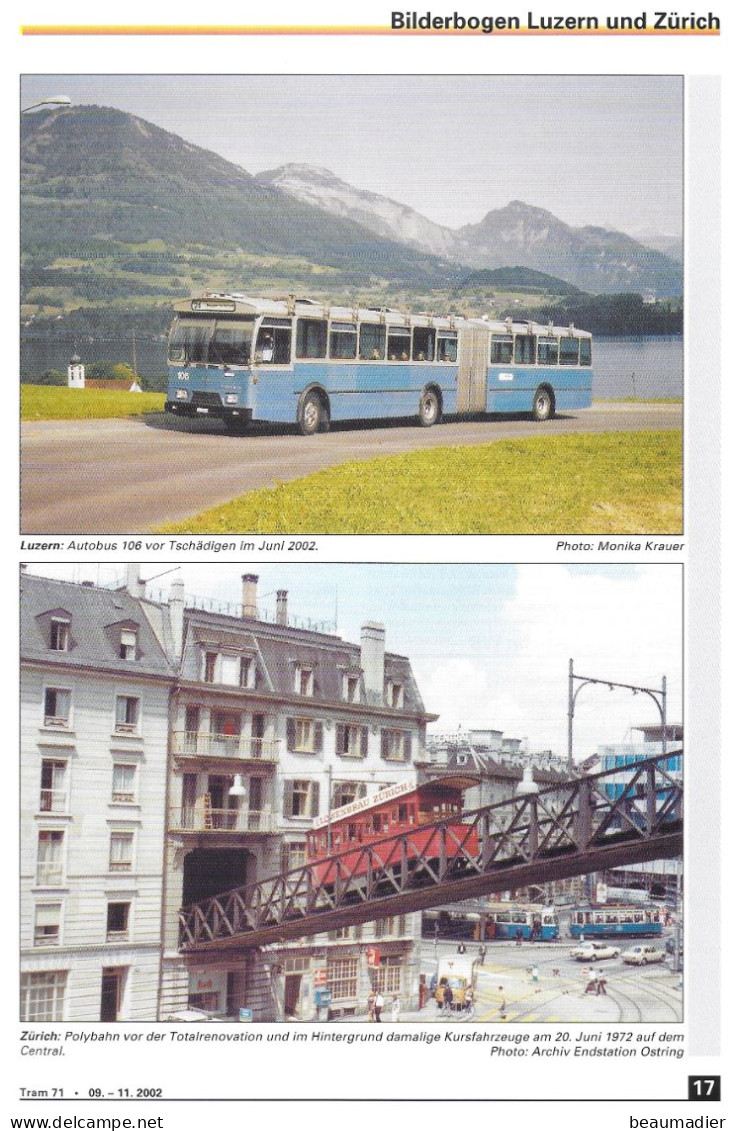 Revue Suisse Tram N°71 Birseck BEB Zurich Berne Basel Fribourg Lausanne Genève Bienne Neuchâtel Etc ... - Tourism & Regions