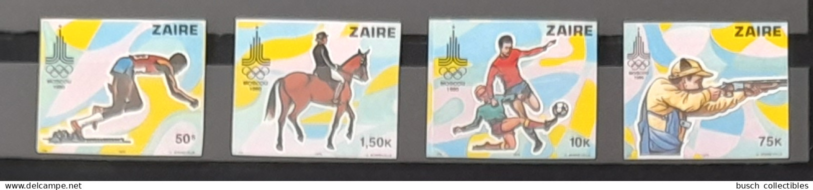 Congo Zaire 1980 COB 1026 - 1034 NON DENTELE IMPERF Moscou Moscow Olympic Games Jeux Olympiques Olympia 4 Val - Sommer 1980: Moskau