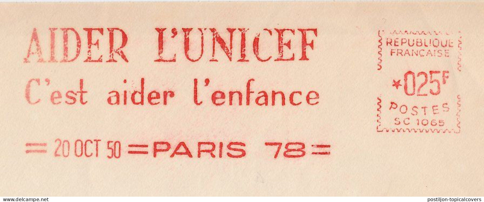 Meter Cover  Paris France 1950 - UNICEF - UN / United Nations - UNICEF