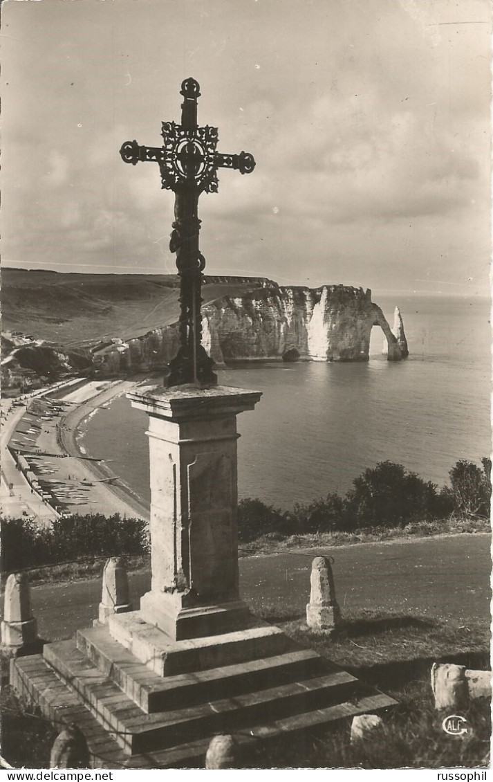 FRANCE - VARIETY &  CURIOSITY - 76 - DISCONTINUED MUTE SECAP DEPARTURE PMK  "ETRETAT" ON FRANKED PC TO BELGIUM - 1953 - Brieven En Documenten