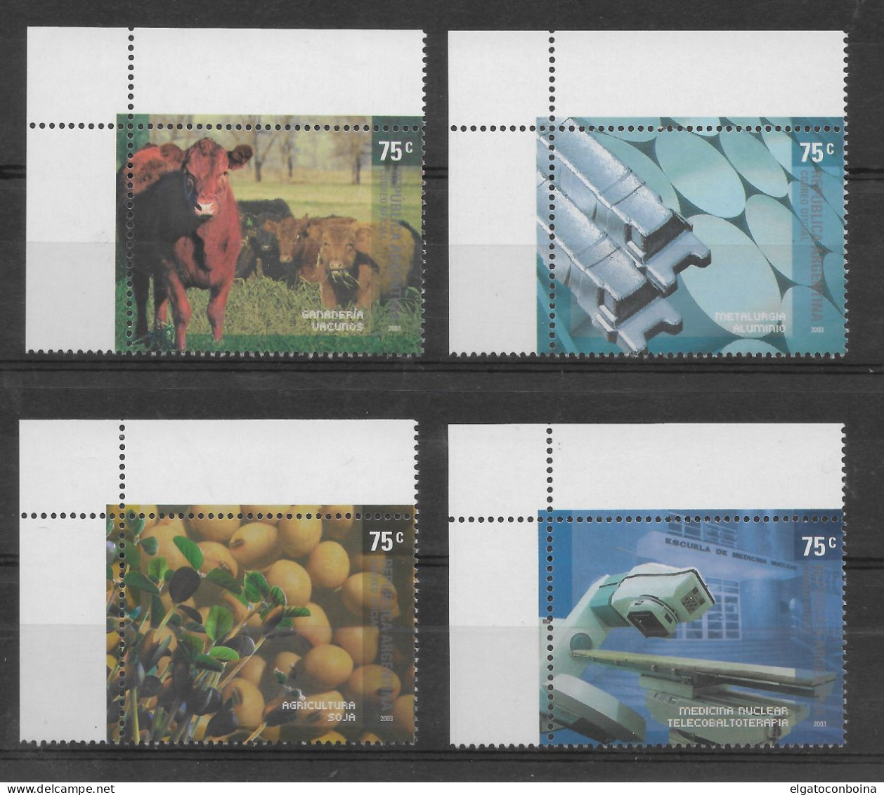 ARGENTINA 2003 TECHNOLOGY APPLIED TO INDUSTRIES MEDICINE AGRICULTURE LIVESTOCK - Unused Stamps