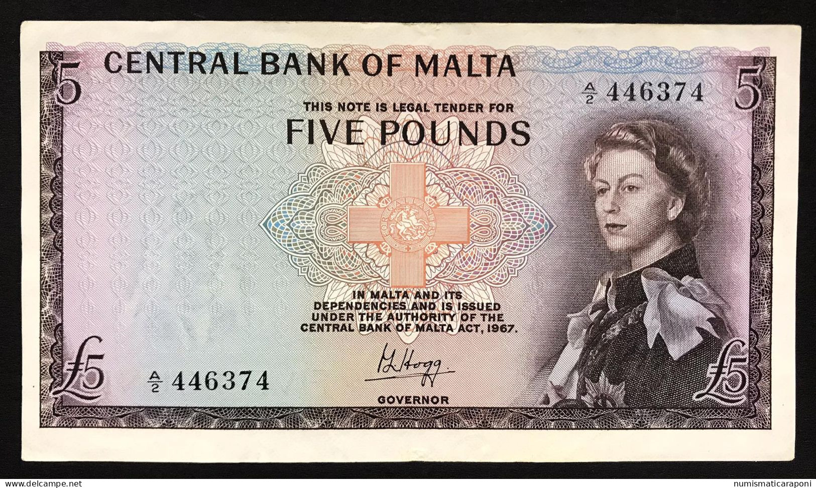 Malta 5 Pounds 1967 ( 1968 )  Km#30 Bb/spl  LOTTO 4289 - Malte