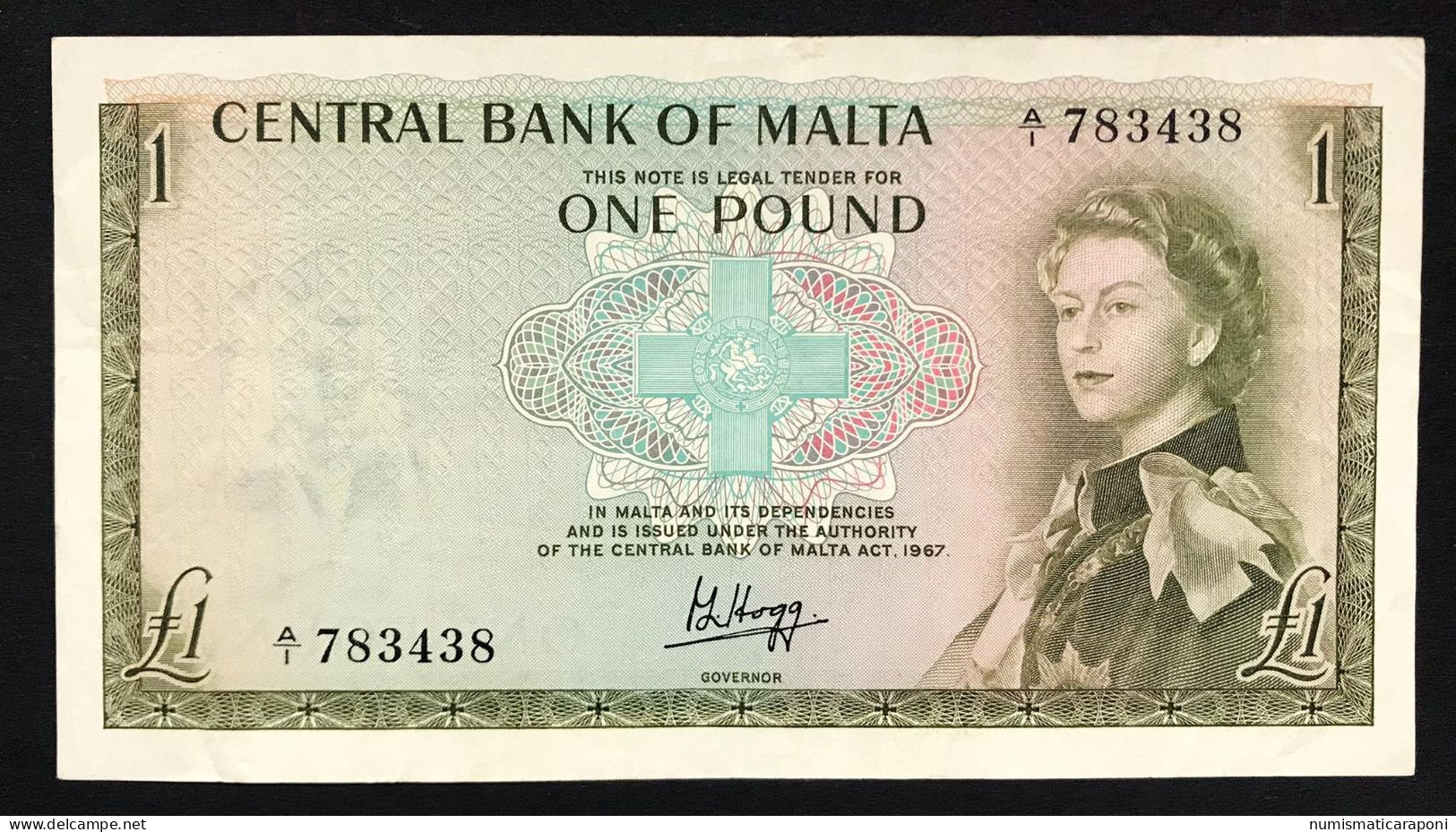 Malta 1 Pound 1967 ( 1969 )  Km#29a Bb/spl  LOTTO 4299 - Malta