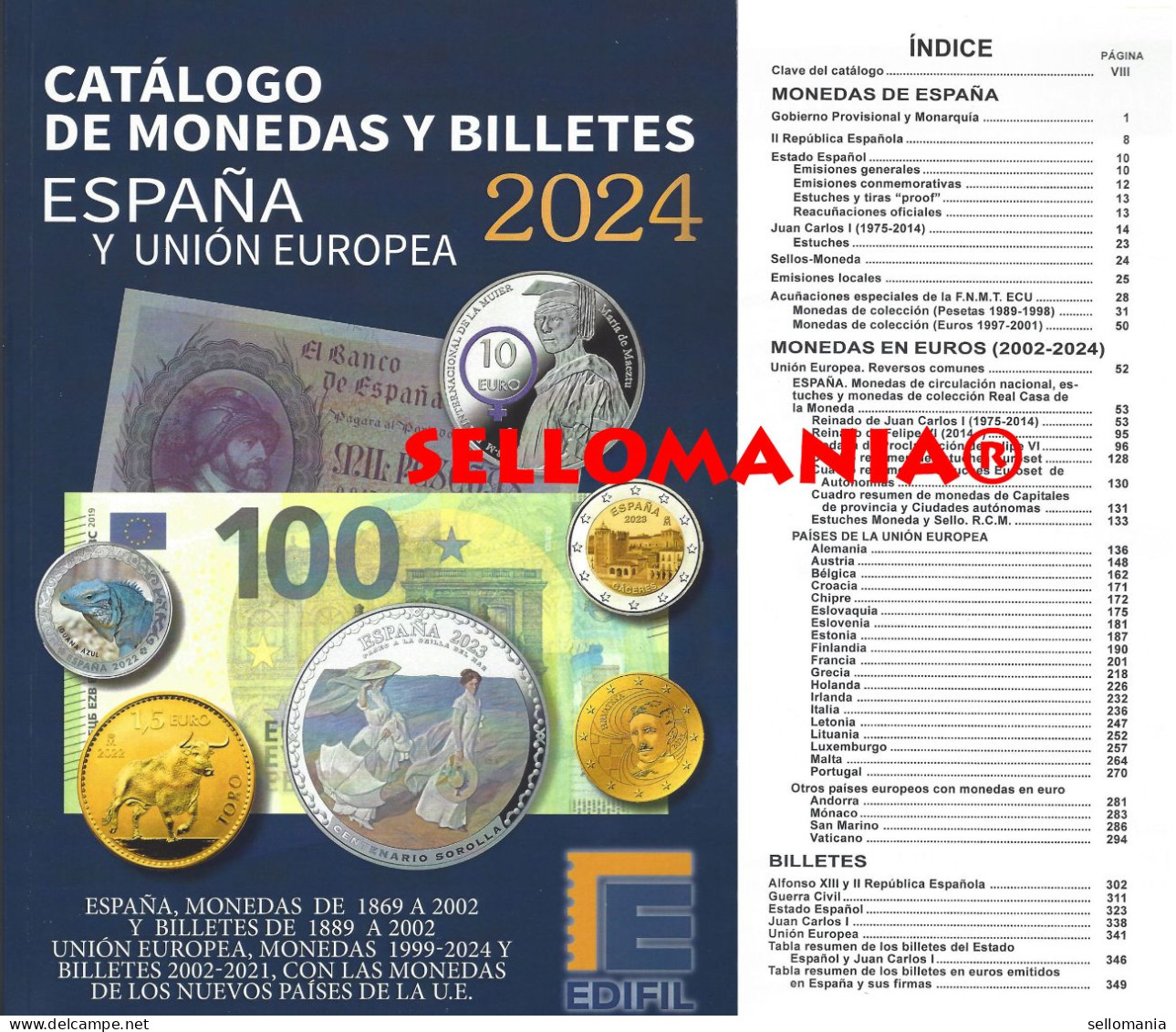 CATALOGO EDIFIL 2024 MONEDAS Y BILLETES DE ESPAÑA Y UNION EUROPEA NUEVO TC24274 - Books & Software