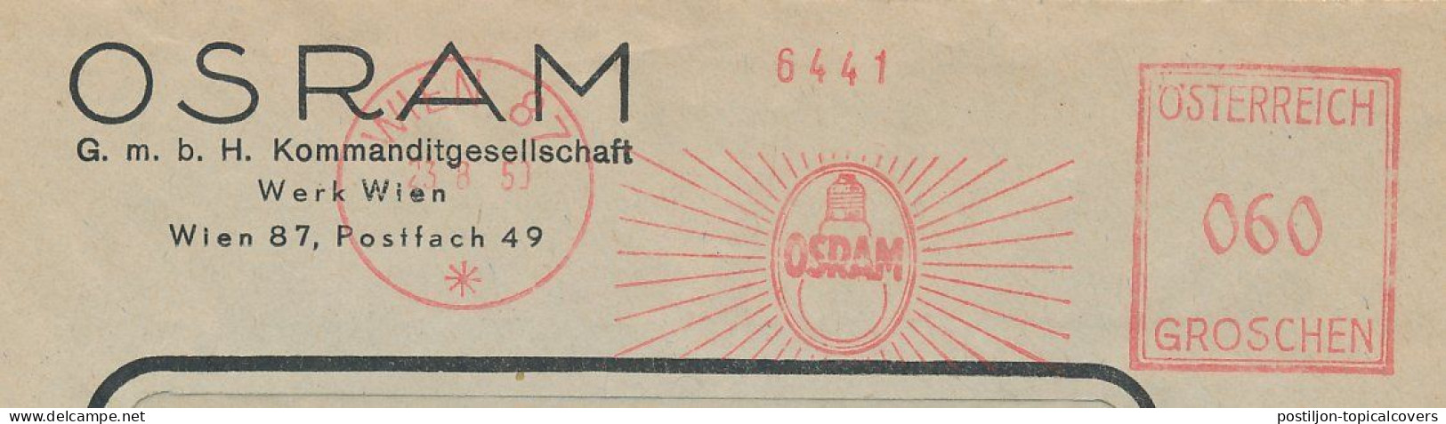 Meter Cover  Austria 1950 - OSRAM - Bulb Lamp - Elektriciteit