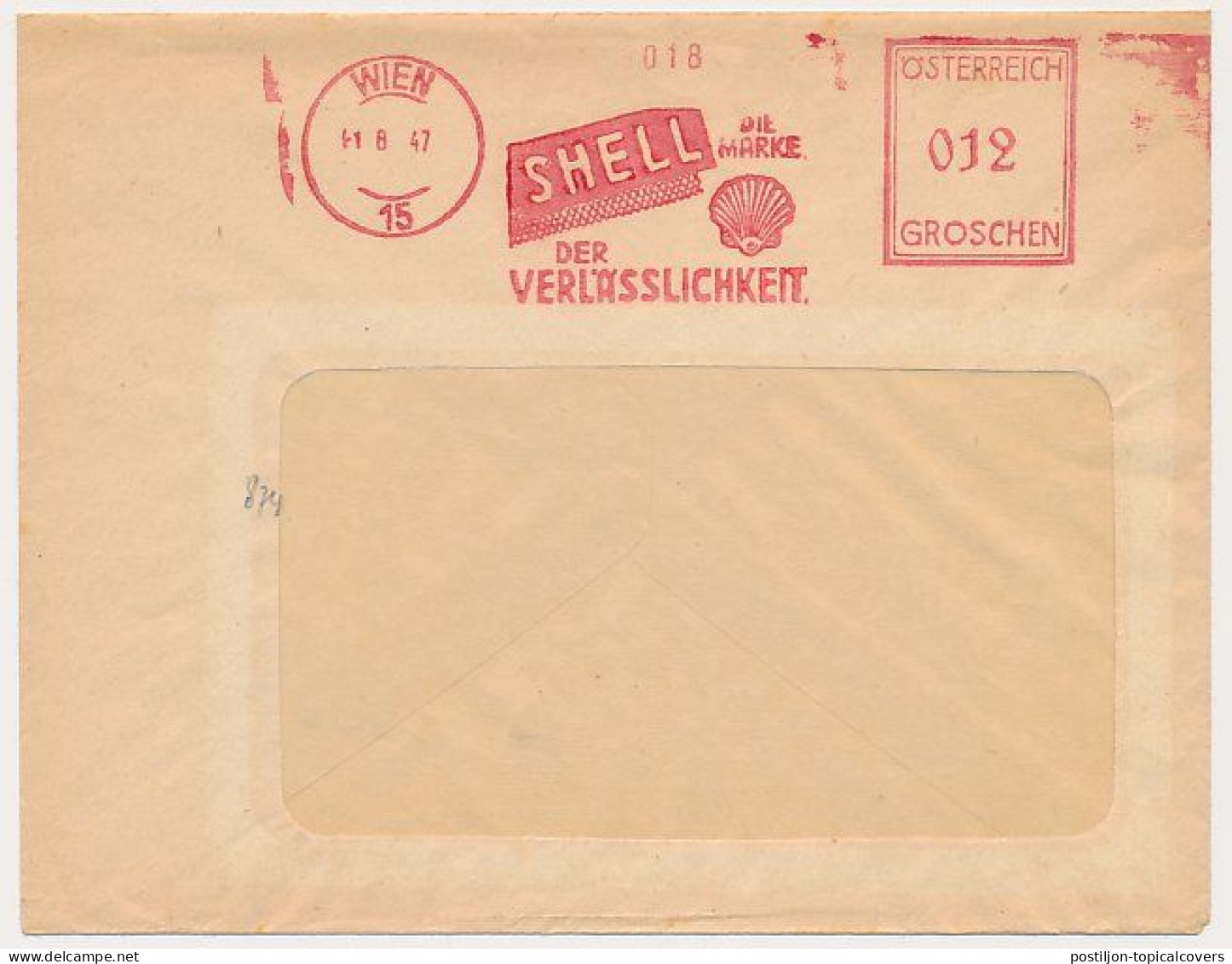 Meter Cover  Austria 1947 - SHELL - Oil - Oil