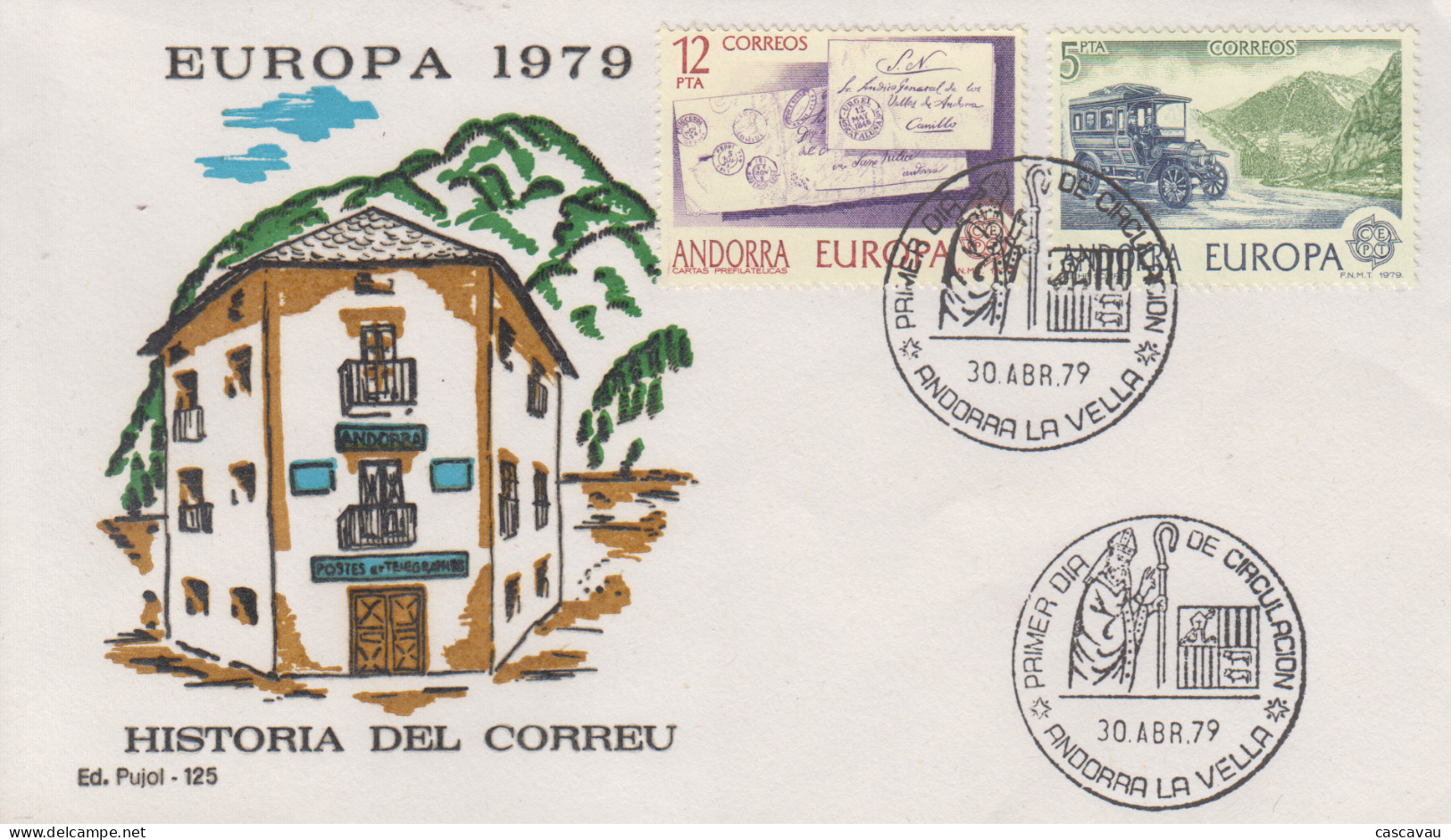 Enveloppe  FDC   1er  JOUR     ANDORRE    ANDORRA    Paire    EUROPA    1979 - Autres & Non Classés