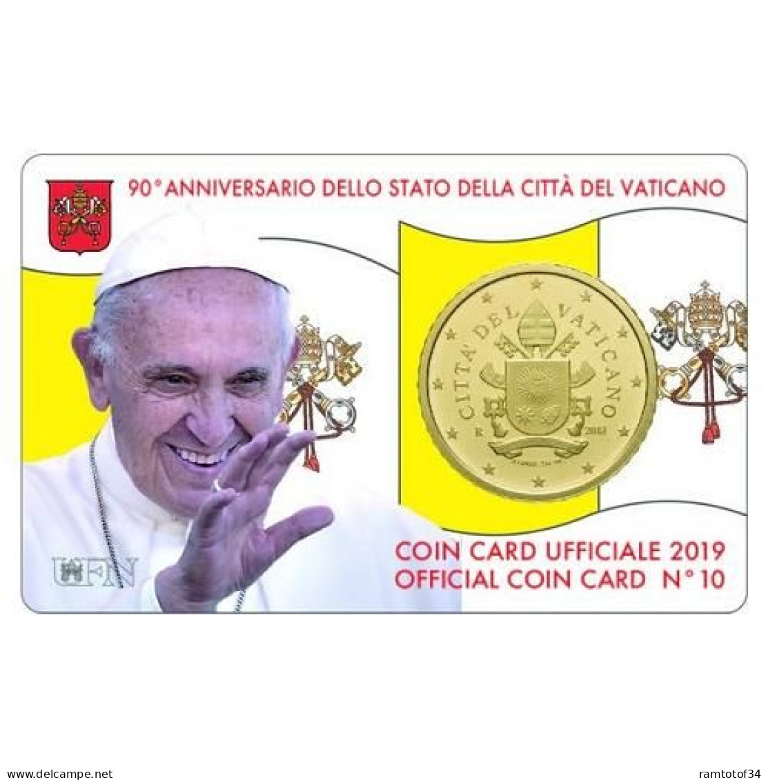 2019 VATICAN -  50 Cents Vatican 2019 - Armoiries Du Pape François - Vaticaanstad