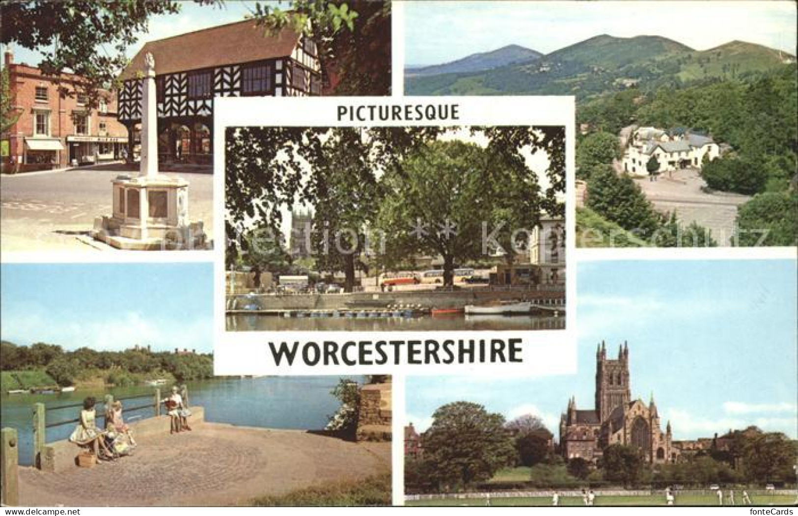 11777438 Evesham Wychavon Picturesque Worcestershire Memorial Cathedral River Ca - Otros & Sin Clasificación