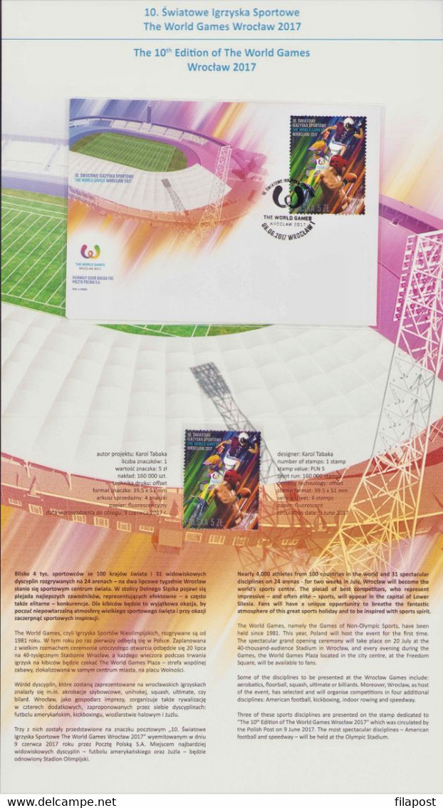 Poland 2017 Booklet / 10th Edition Of The World Games Wroclaw 2017 / With Stamp MNH ** - Libretti