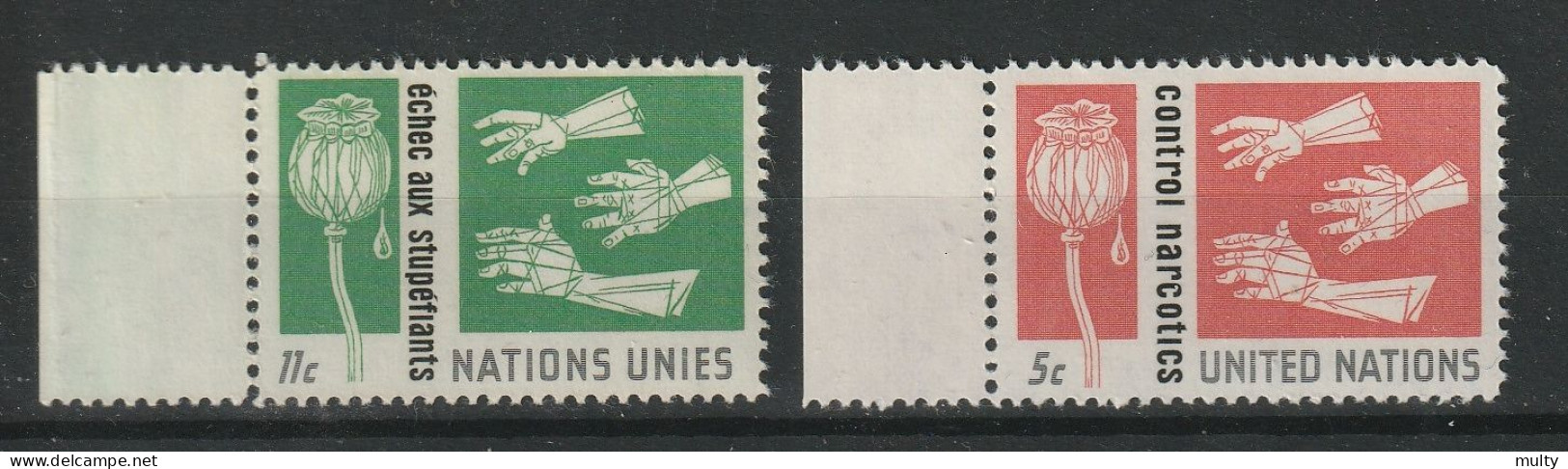 Verenigde Naties New York Y/T 127 / 128 ** MNH - Ongebruikt