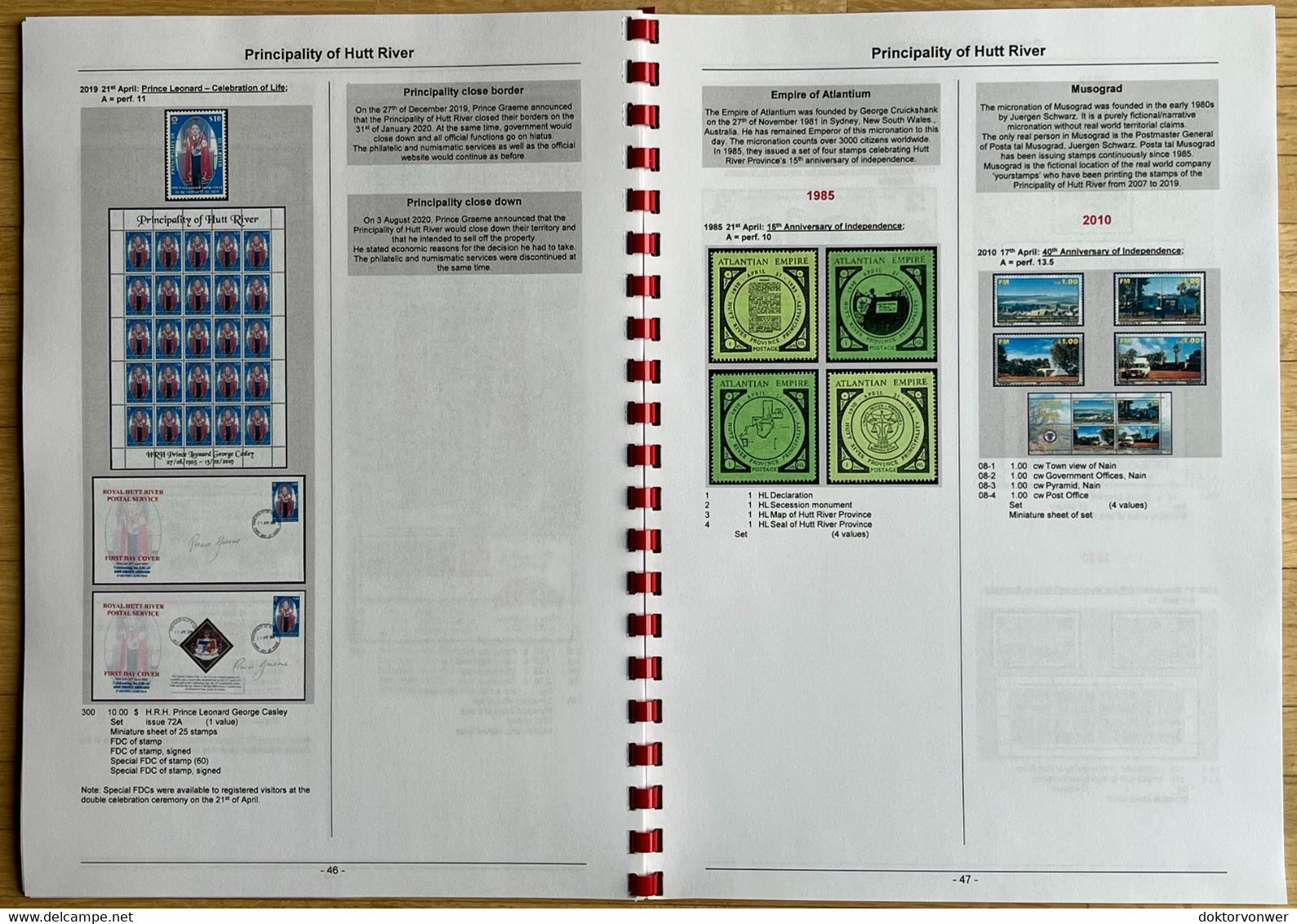 Hutt River Province - Illustrated Collector's Handbook - cinderella stamps