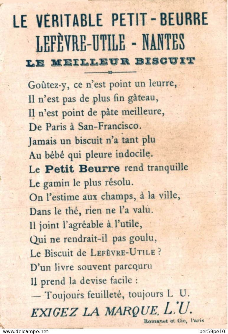 CHROMO BISCUITS LU LEFEVRE-UTILE NANTES MARMITONS LE PIQUE-NIQUE SUR L'HERBE - Lu