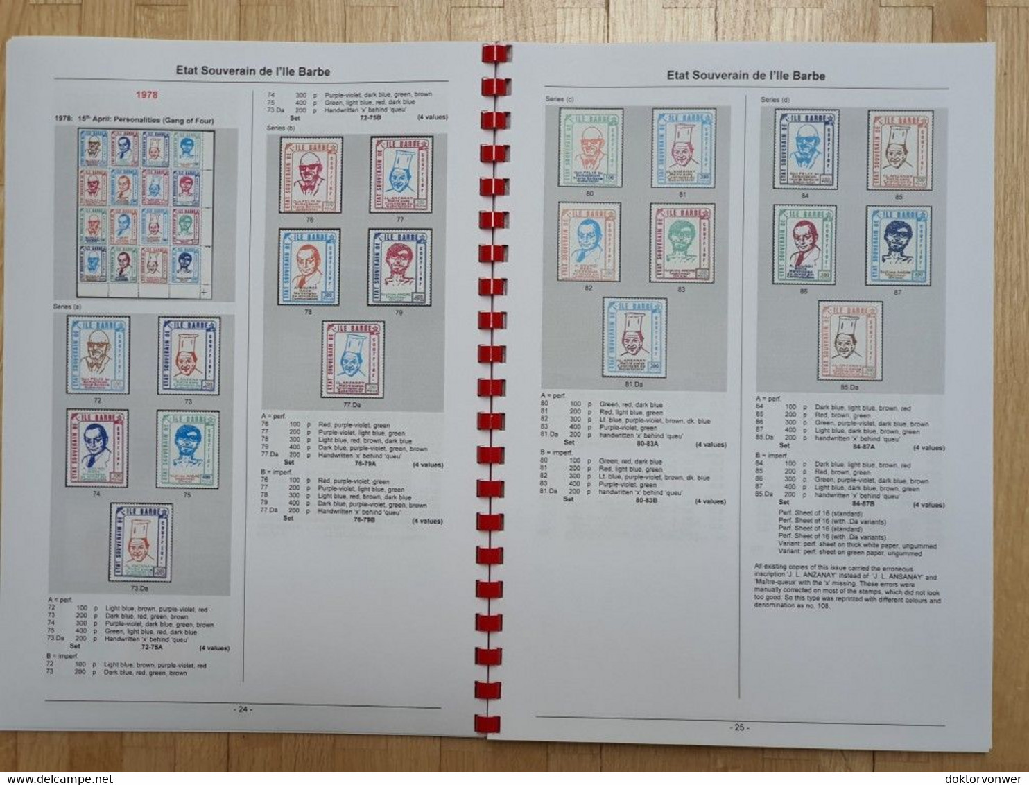 Ètat indépendent de l‘Ile Barbe (France) - Illustrated Collector's Handbook - cinderella stamps, 91 pages, English