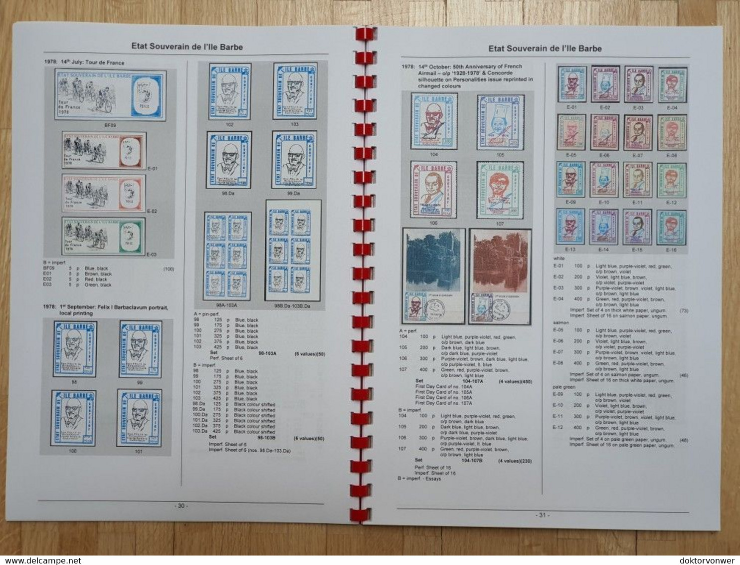 Ètat indépendent de l‘Ile Barbe (France) - Illustrated Collector's Handbook - cinderella stamps, 91 pages, English