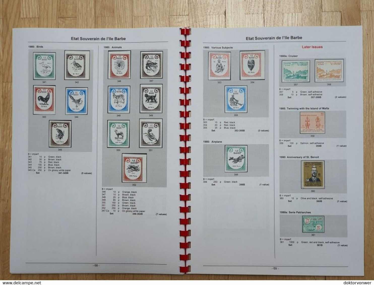 Ètat indépendent de l‘Ile Barbe (France) - Illustrated Collector's Handbook - cinderella stamps, 91 pages, English