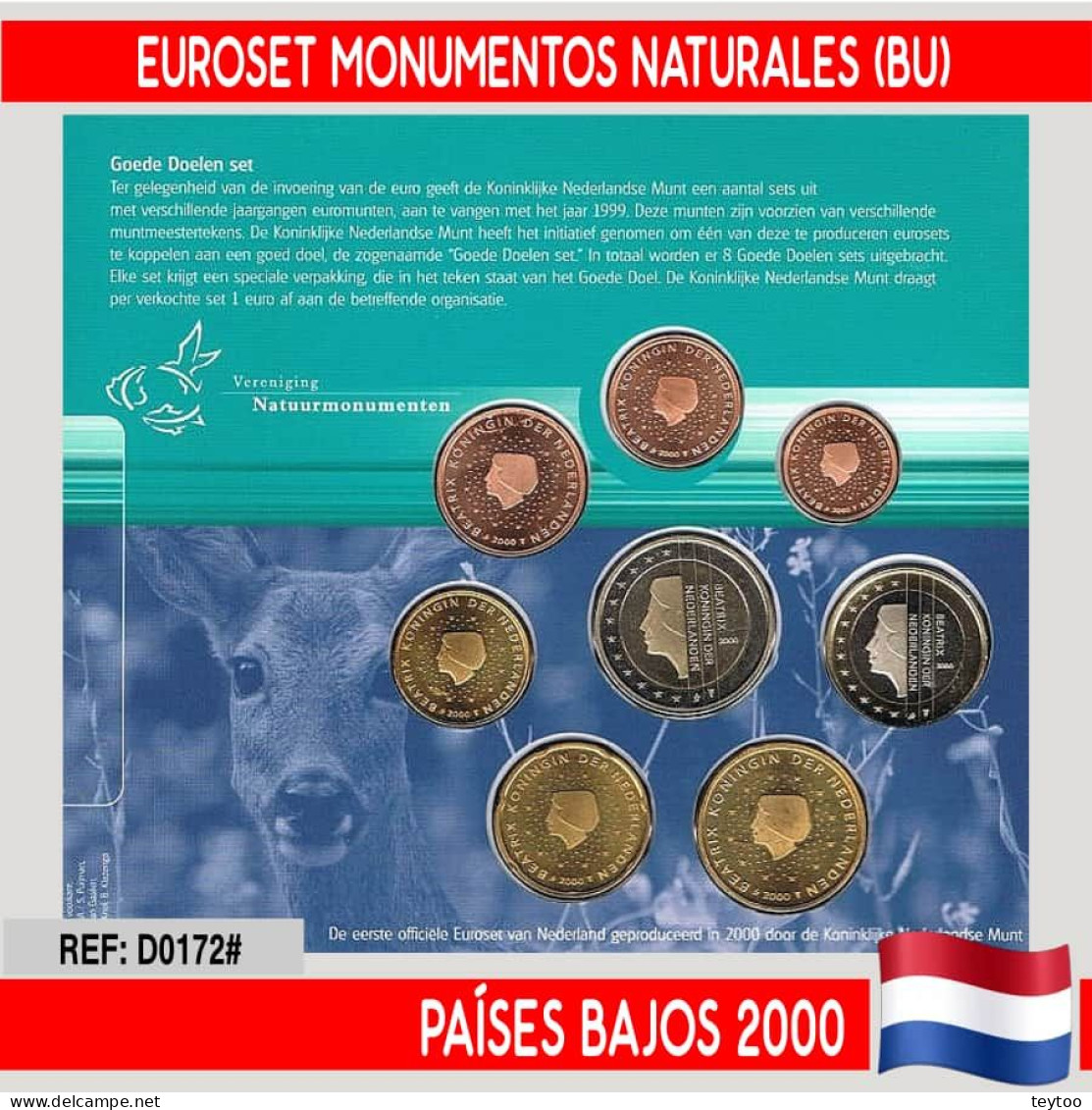 D0172# Países Bajos 2000. Set Oficial Euros (BU) - Niederlande